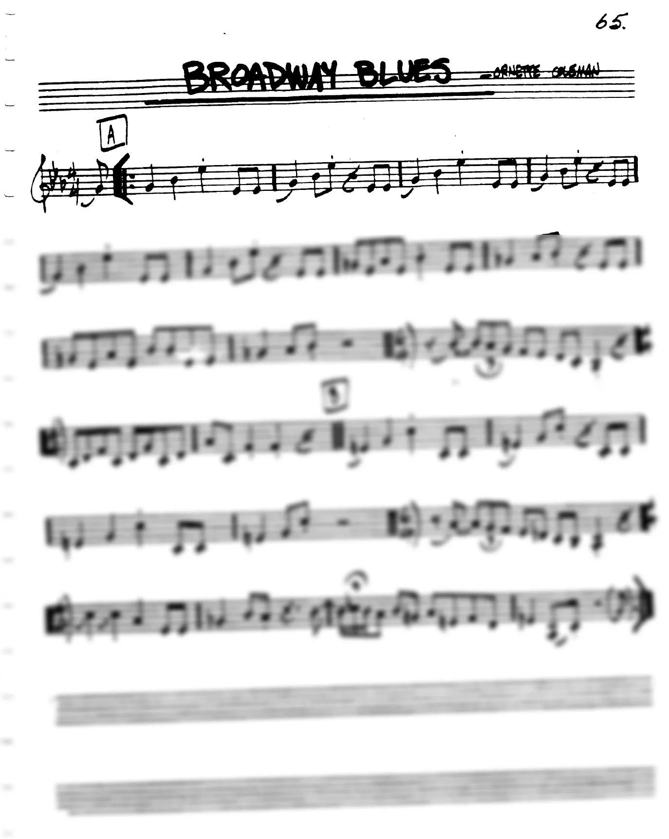 Vista previa de la partitura de Broadway Blues para Lead sheet (clave de Do)