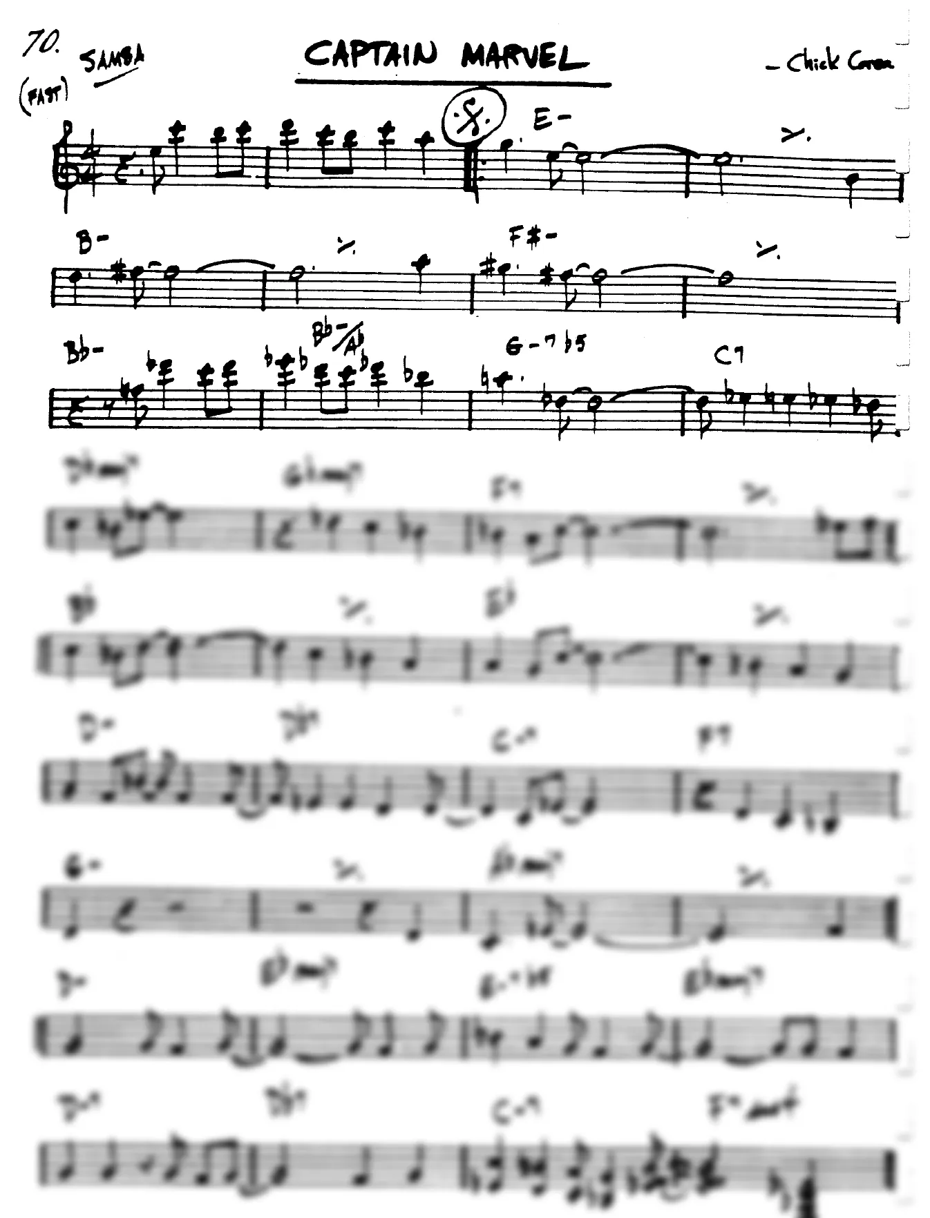 Vista previa de la partitura de Captain Marvel para Lead sheet (clave de Do)