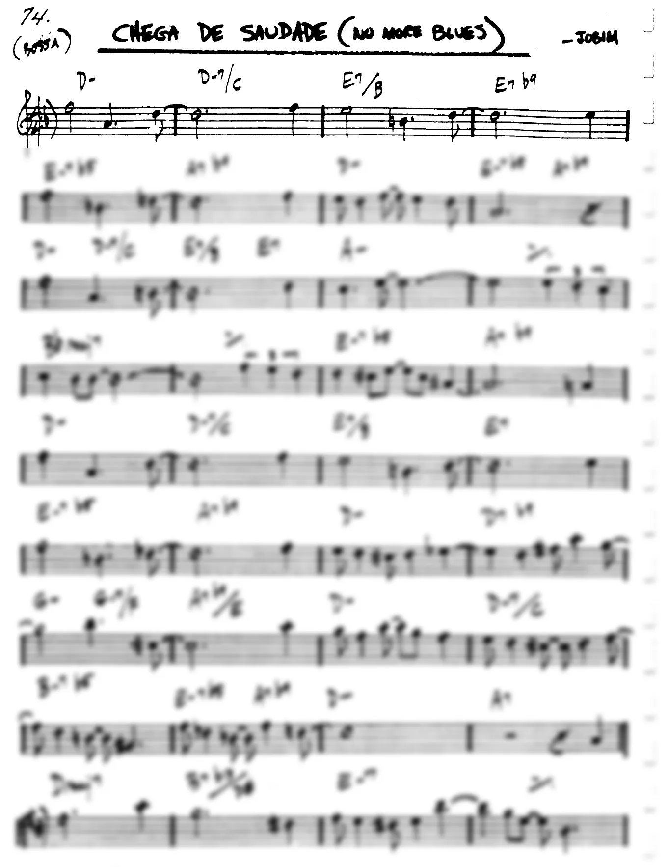 Vista previa de la partitura de Chega De Saudade para Lead sheet (clave de Do)