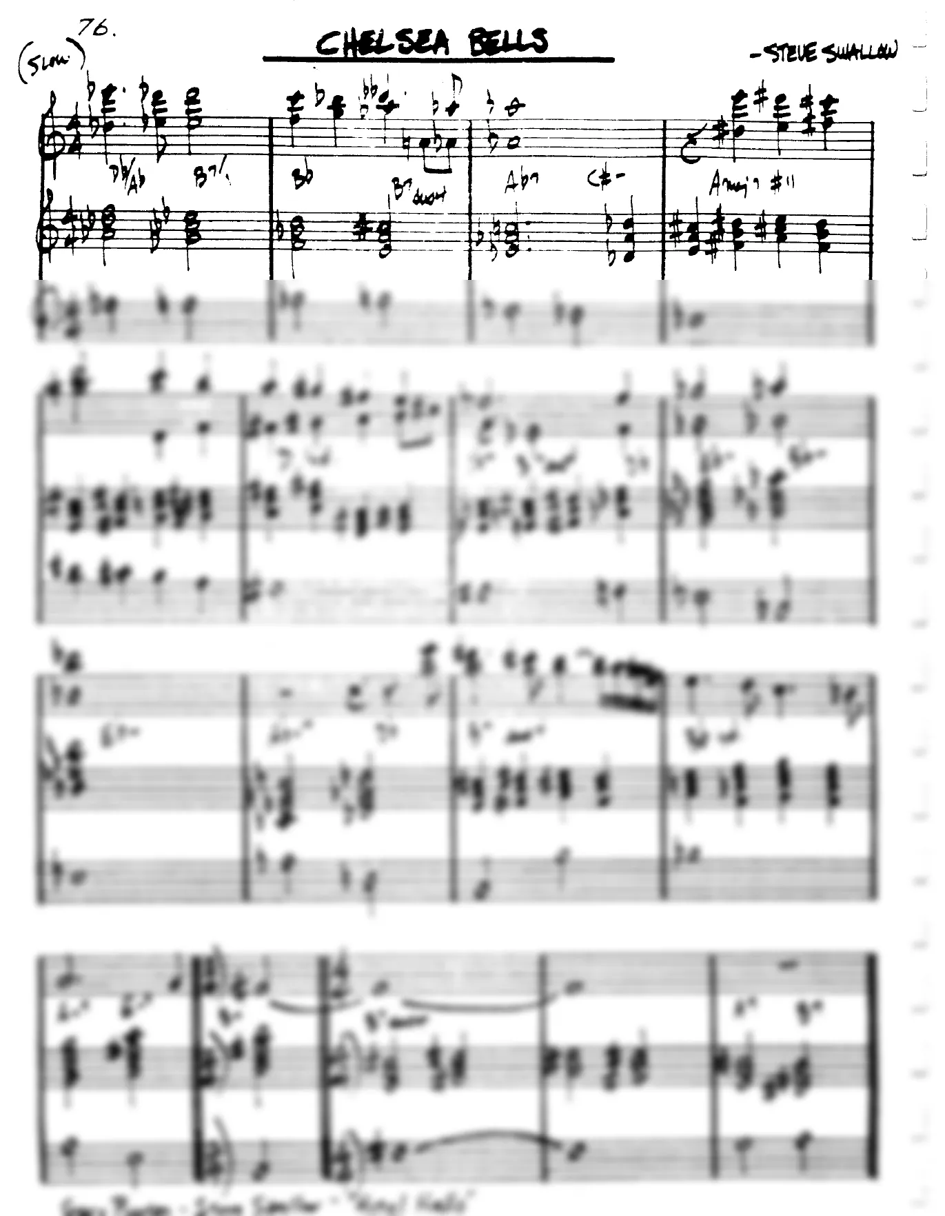 Vista previa de la partitura de Chelsea Bells para Lead sheet (clave de Do)