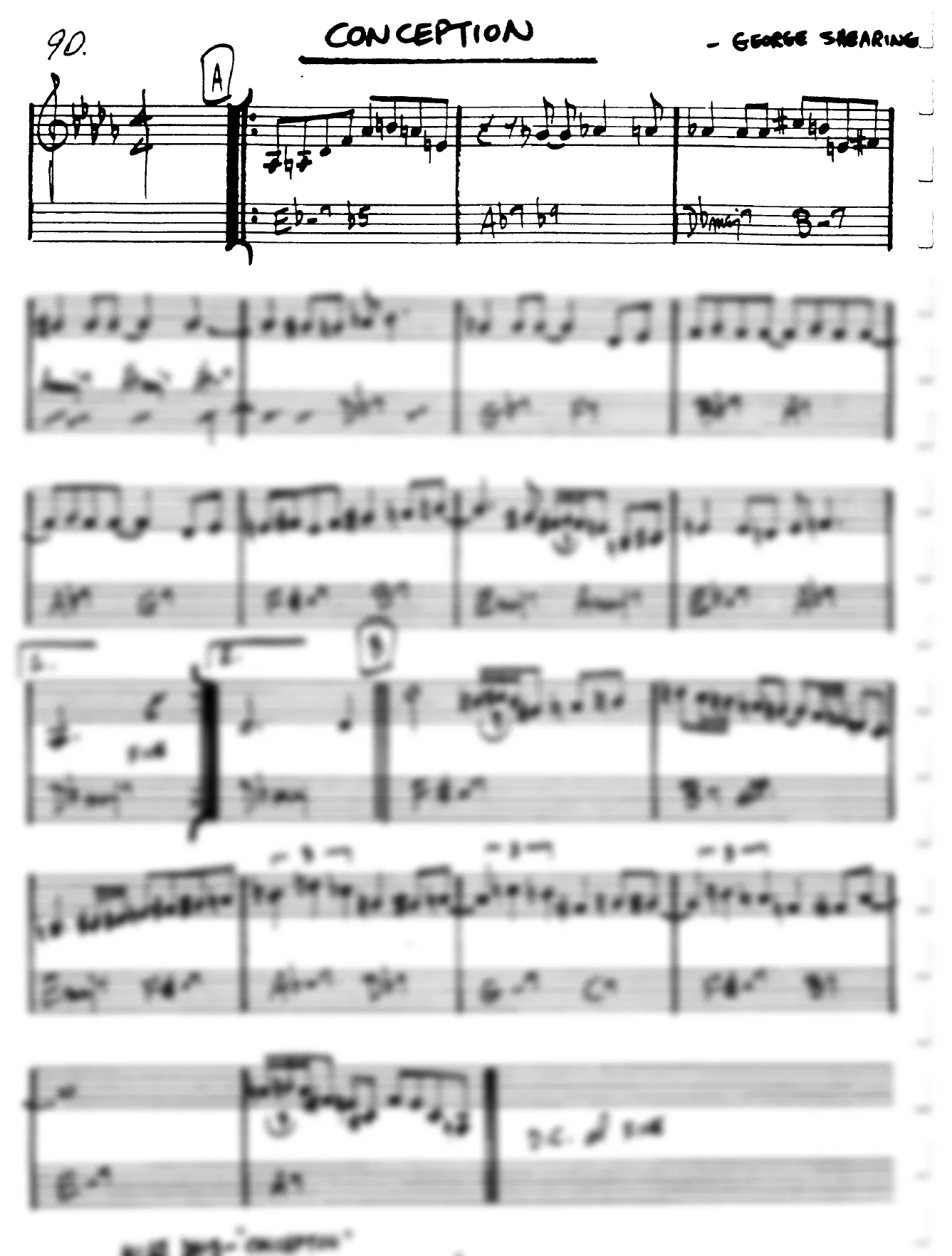 Vista previa de la partitura de Conception para Lead sheet (clave de Do)