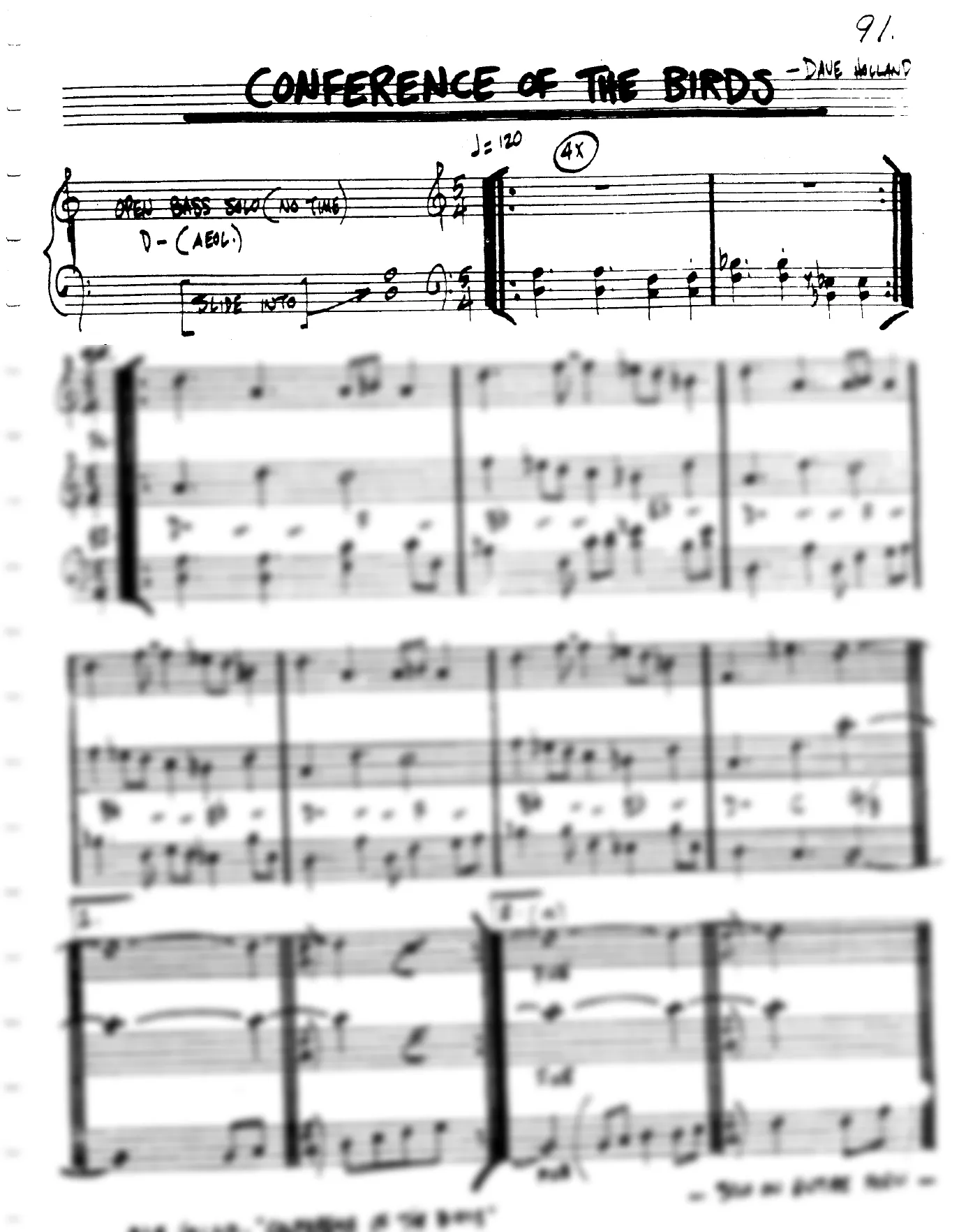 Vista previa de la partitura de Conference Of The Birds para Lead sheet (clave de Do)