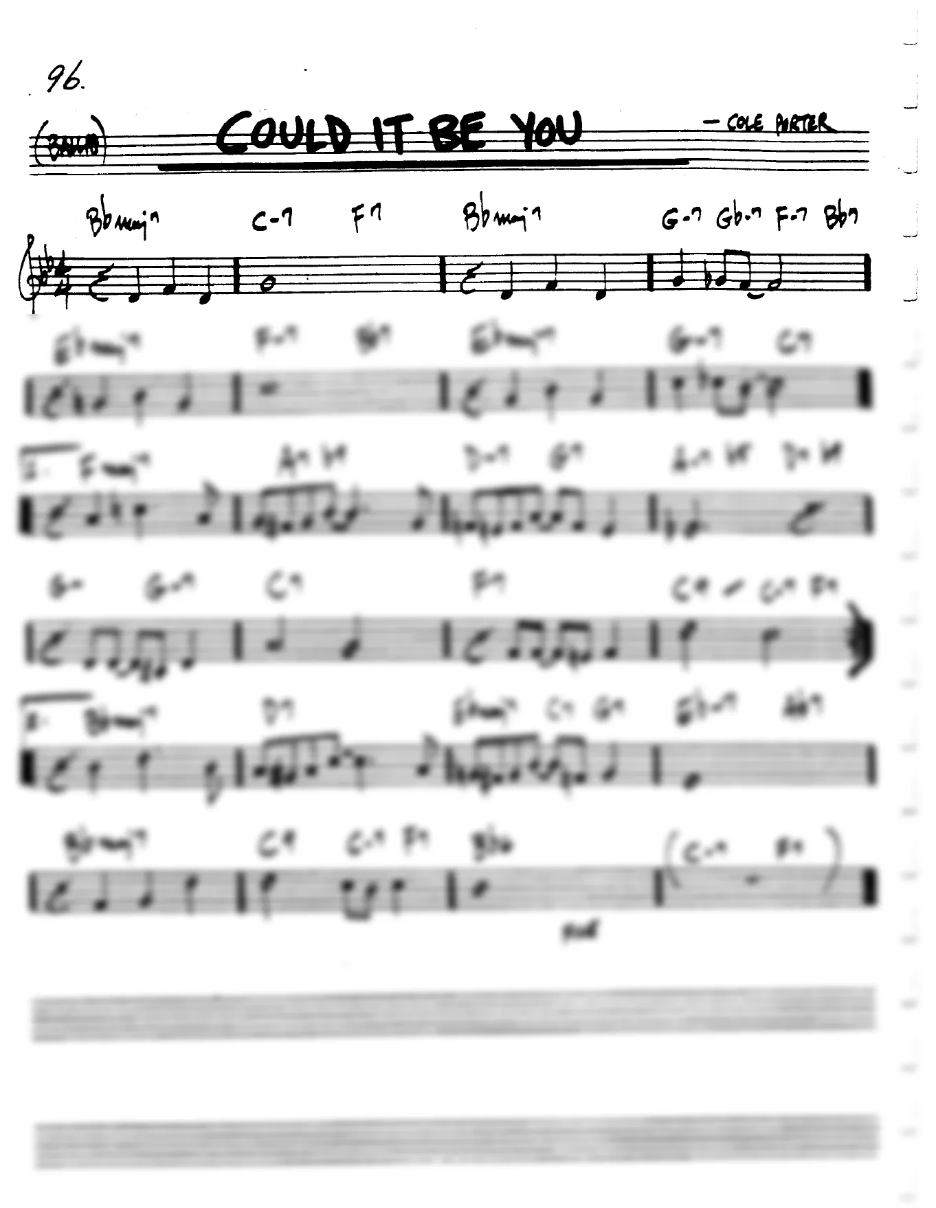 Vista previa de la partitura de Could It Be You para Lead sheet (clave de Do)