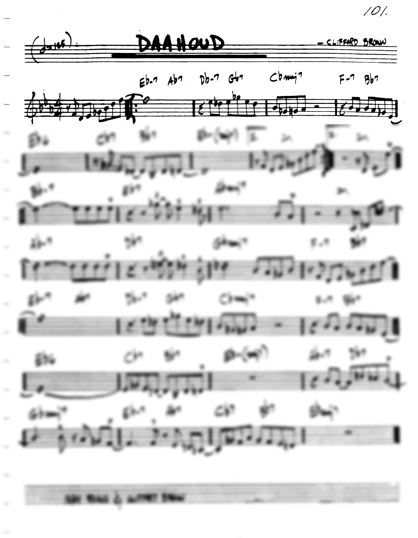 Vista previa de la partitura de Daahoud para Lead sheet (clave de Do)