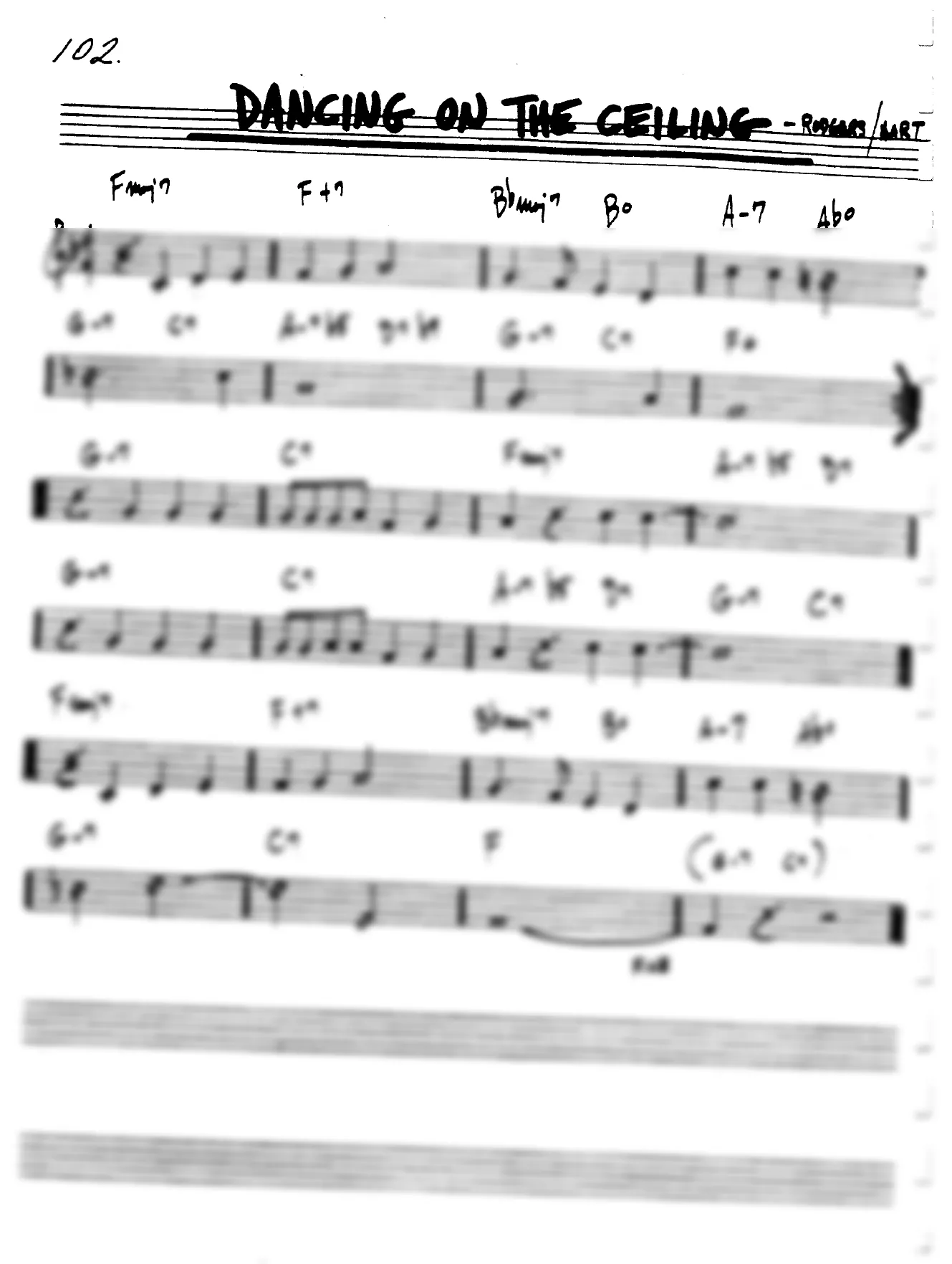 Vista previa de la partitura de Dancing On The Ceiling para Lead sheet (clave de Do)