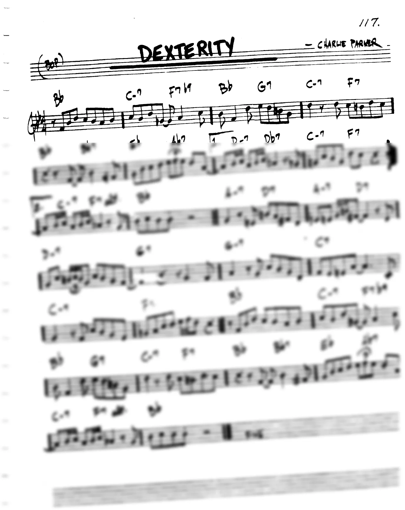 Vista previa de la partitura de Dexterity para Lead sheet (clave de Do)