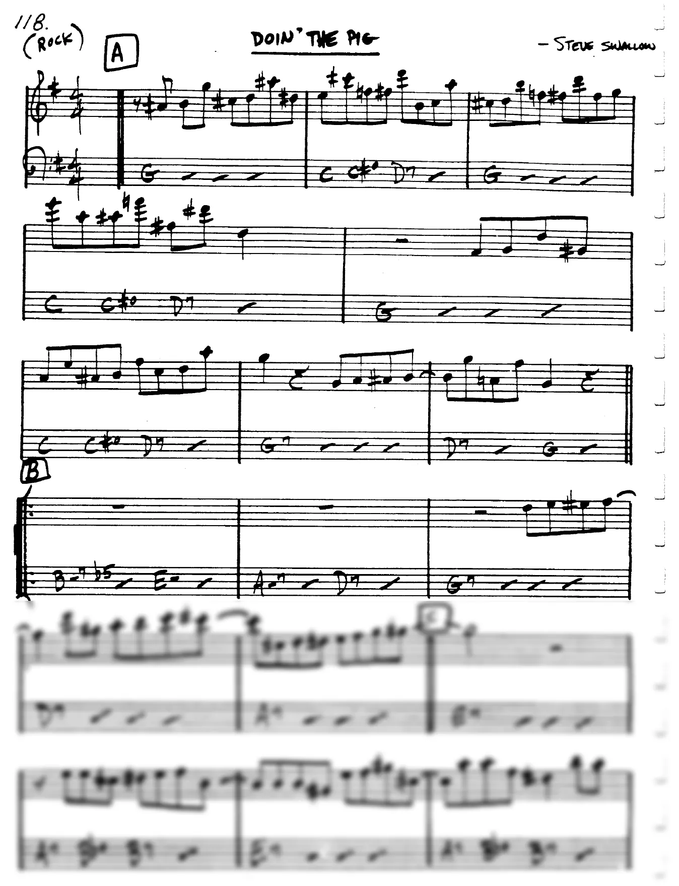 Vista previa de la partitura de Doin' The Pig para Lead sheet (clave de Do)