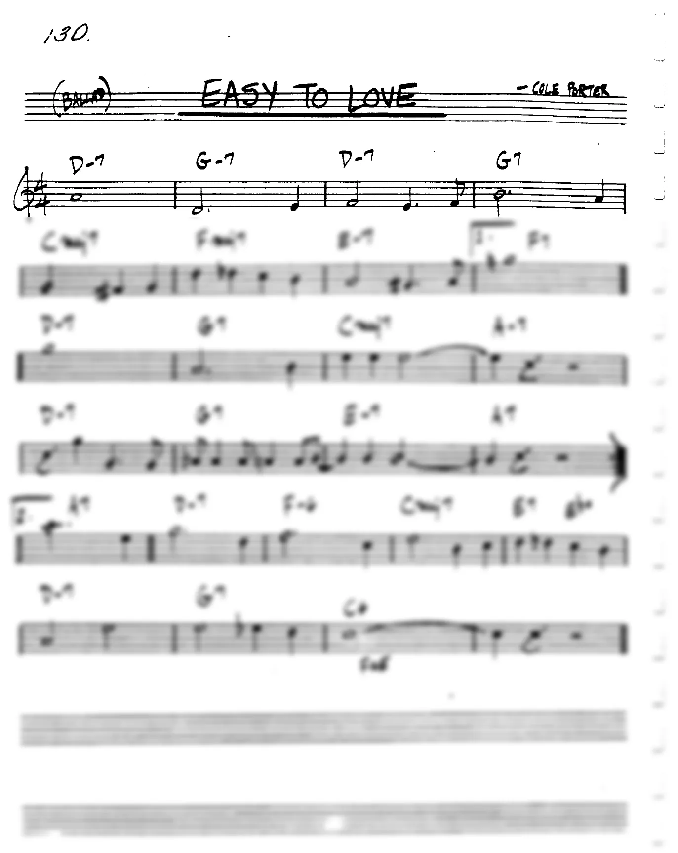 Vista previa de la partitura de Easy To Love para Lead sheet (clave de Do)