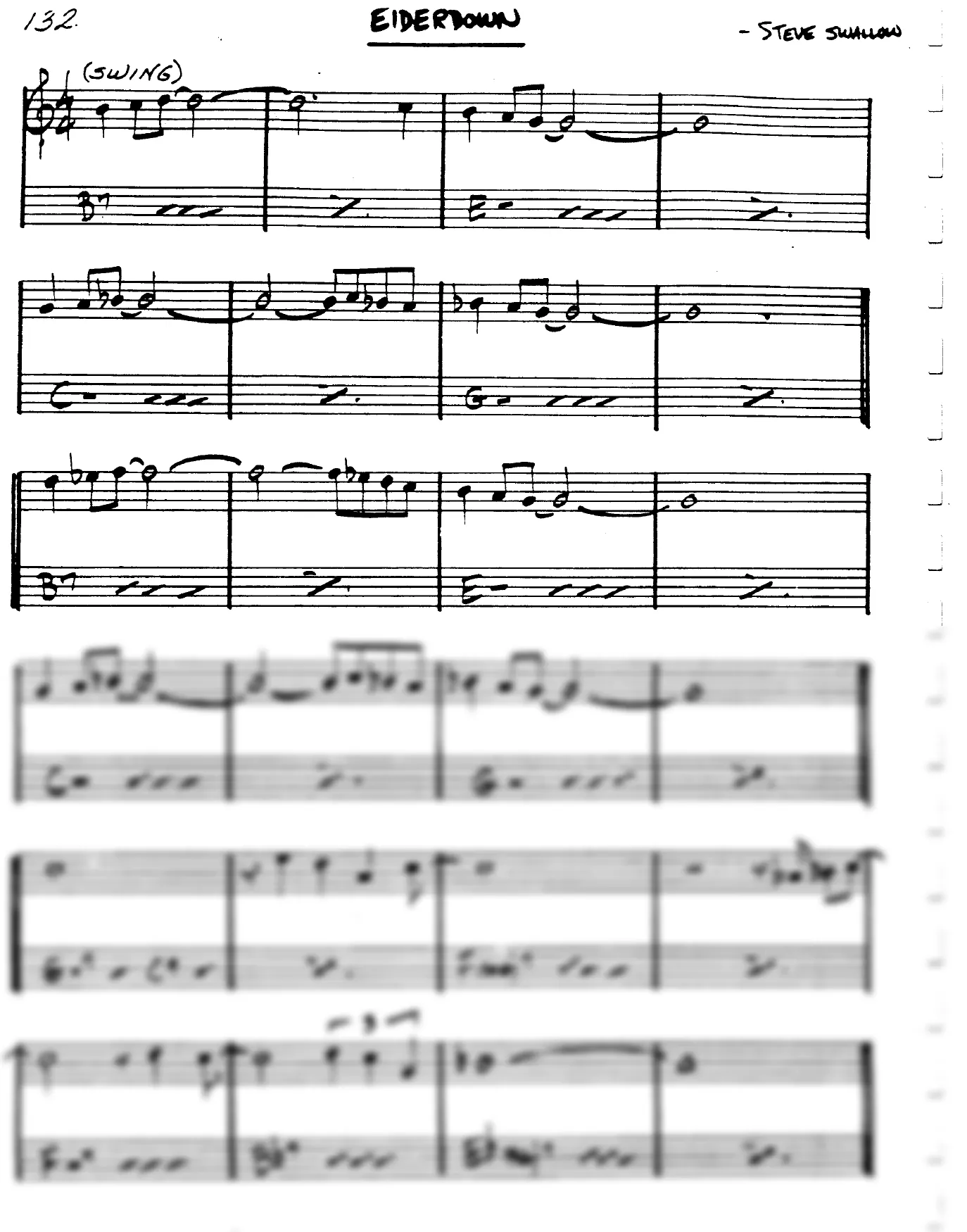 Vista previa de la partitura de Eiderdown para Lead sheet (clave de Do)