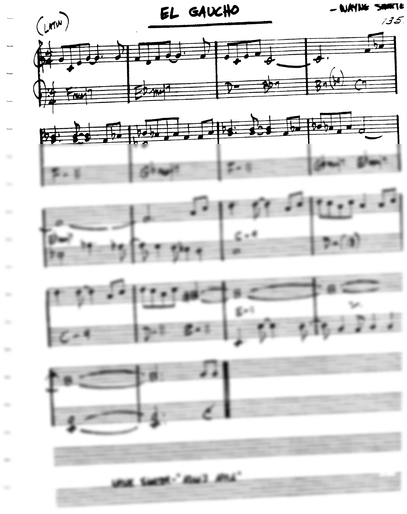 Vista previa de la partitura de El Gaucho para Lead sheet (clave de Do)