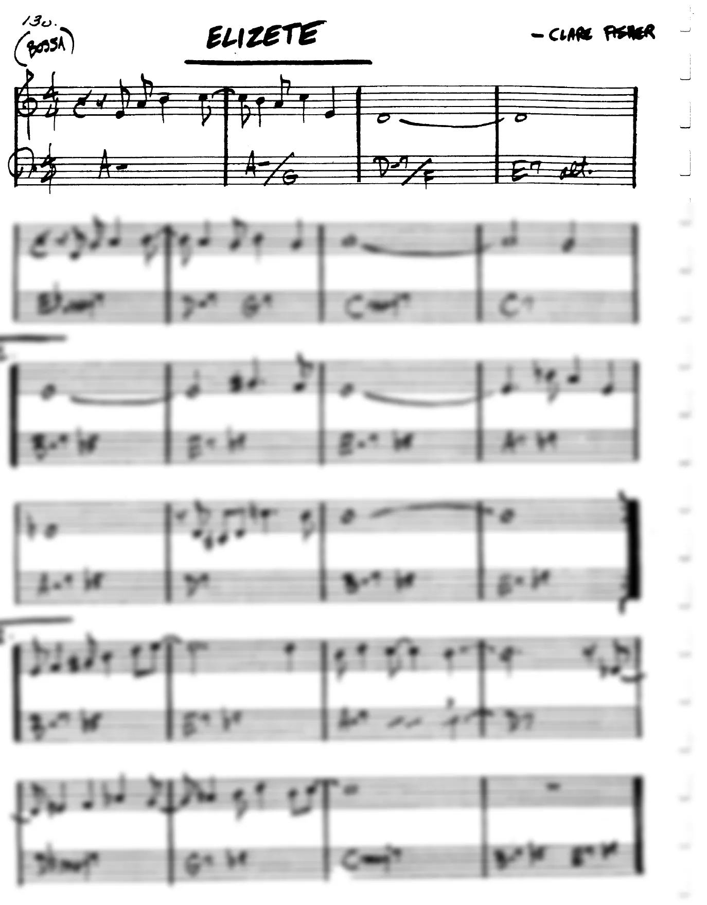 Vista previa de la partitura de Elizete para Lead sheet (clave de Do)