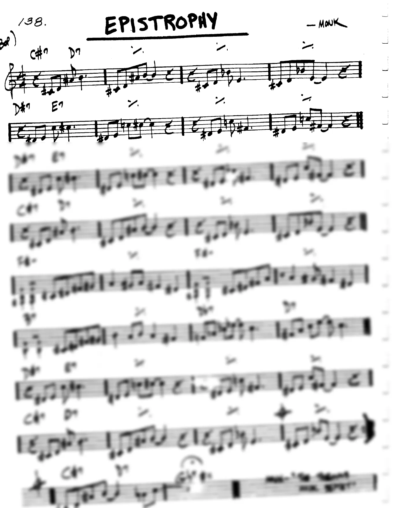 Vista previa de la partitura de Epistrophy para Lead sheet (clave de Do)