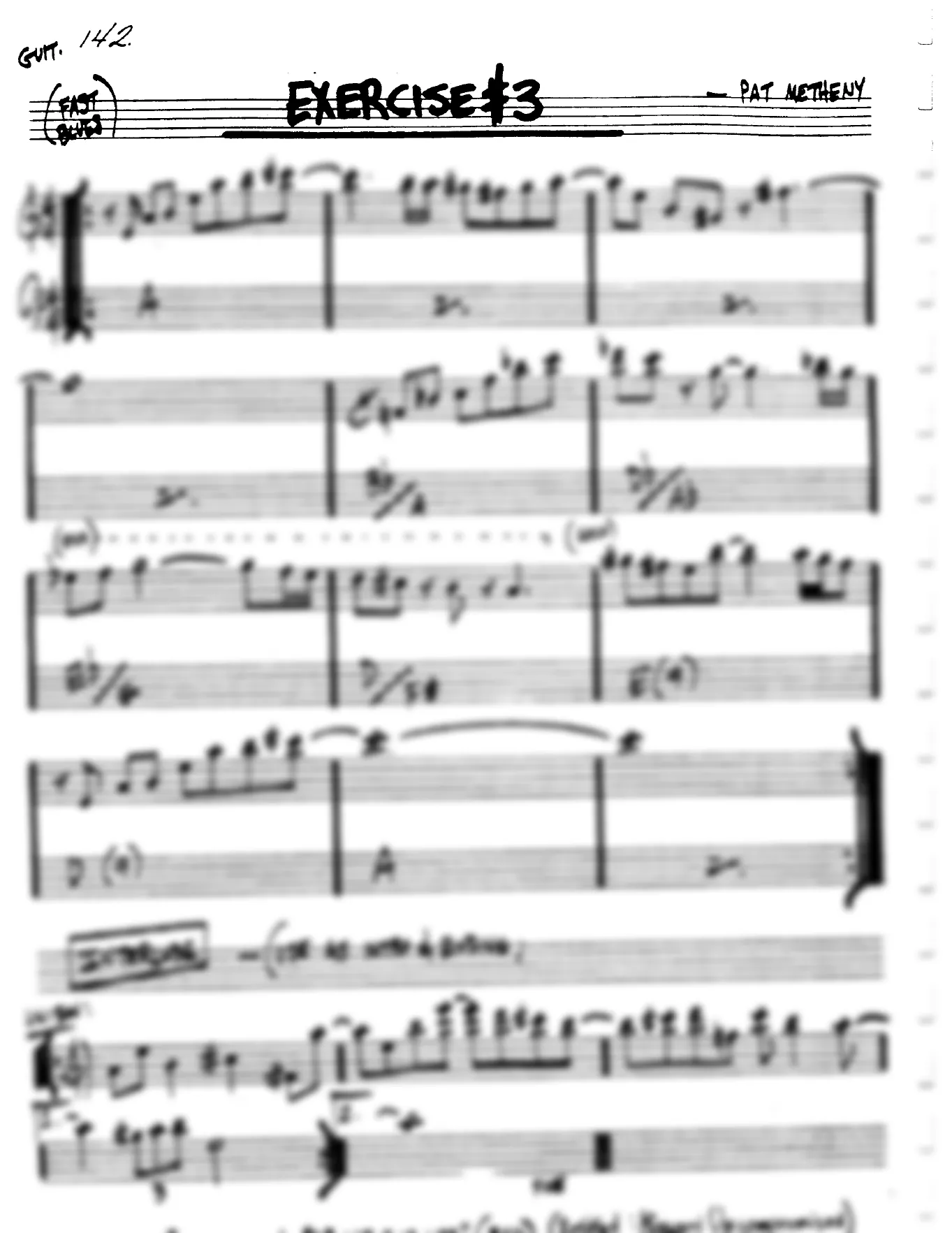 Vista previa de la partitura de Exercise #3 para Lead sheet (clave de Do)
