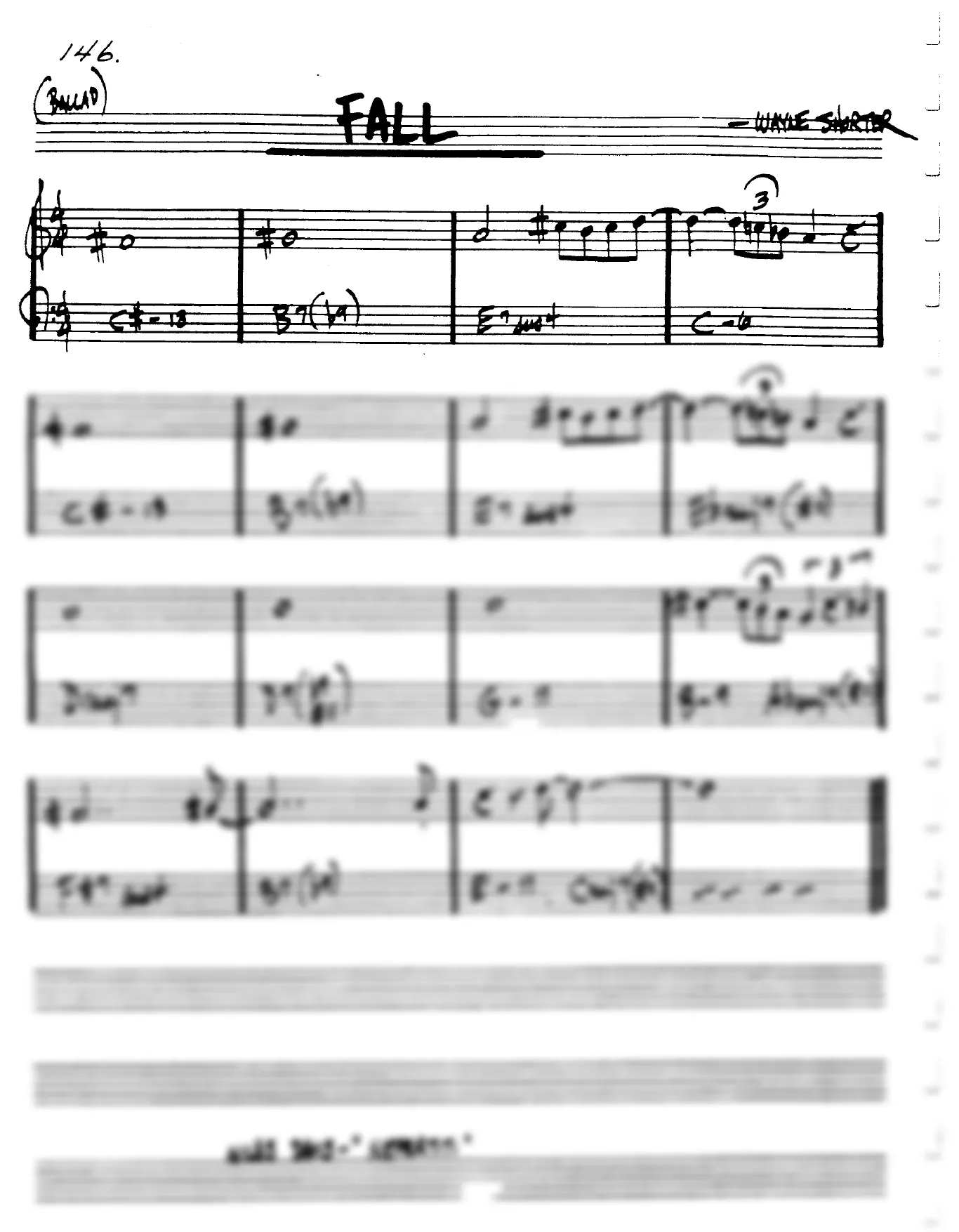 Vista previa de la partitura de Fall para Lead sheet (clave de Do)