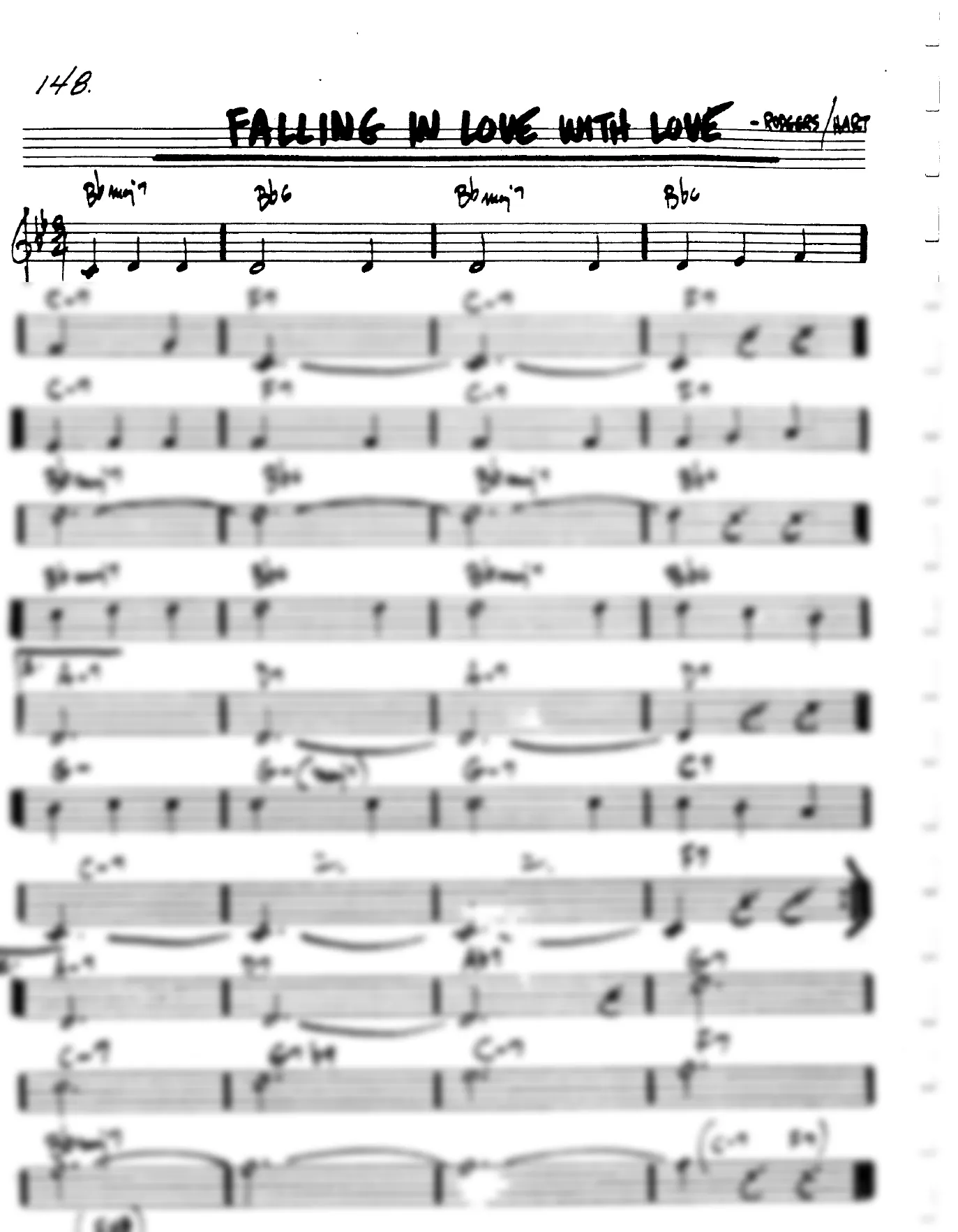 Vista previa de la partitura de Falling In Love With Love para Lead sheet (clave de Do)