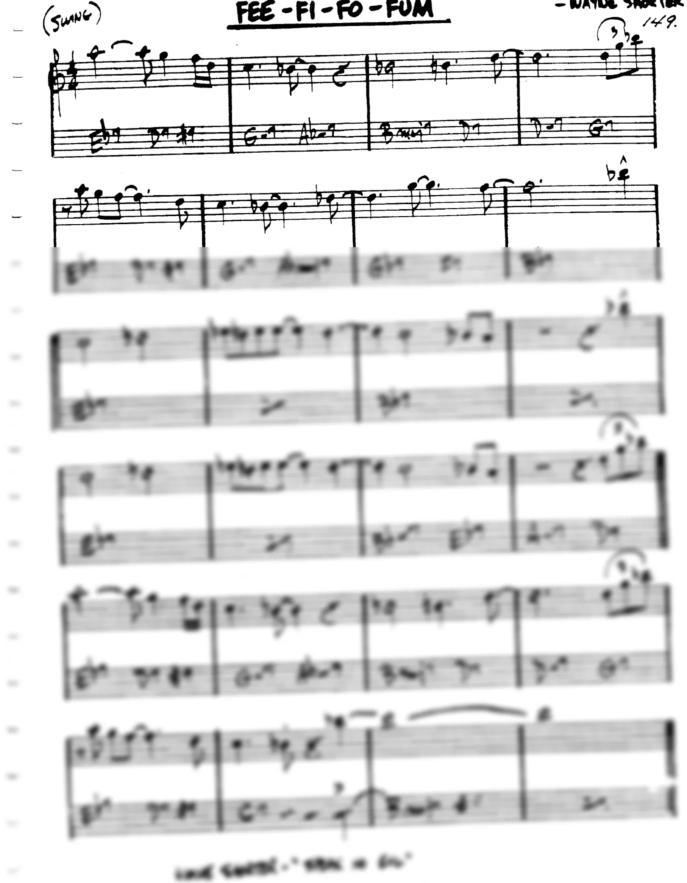 Vista previa de la partitura de Fee-Fi-Fo-Fum para Lead sheet (clave de Do)