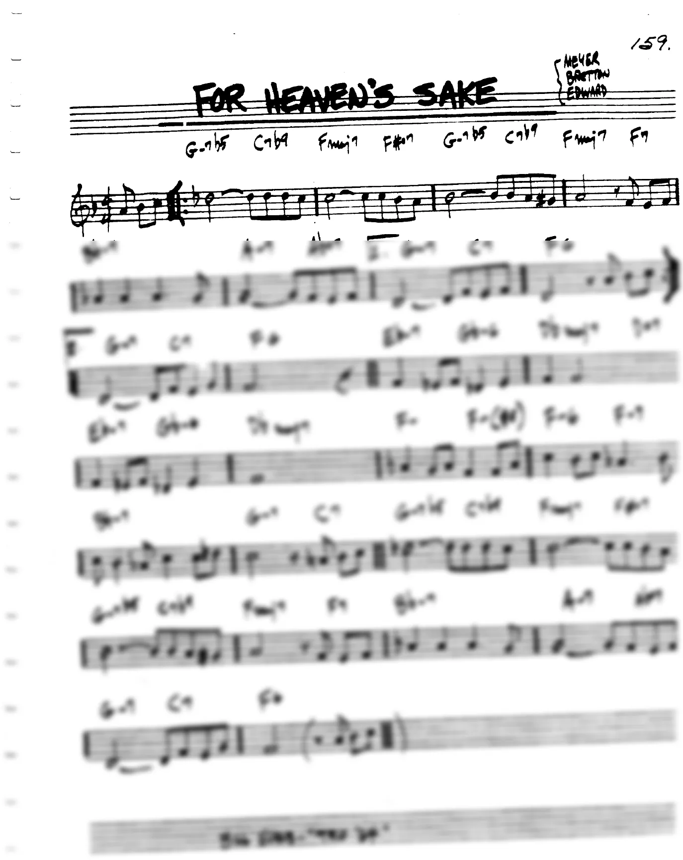 Vista previa de la partitura de For Heavens Sake para Lead sheet (clave de Do)