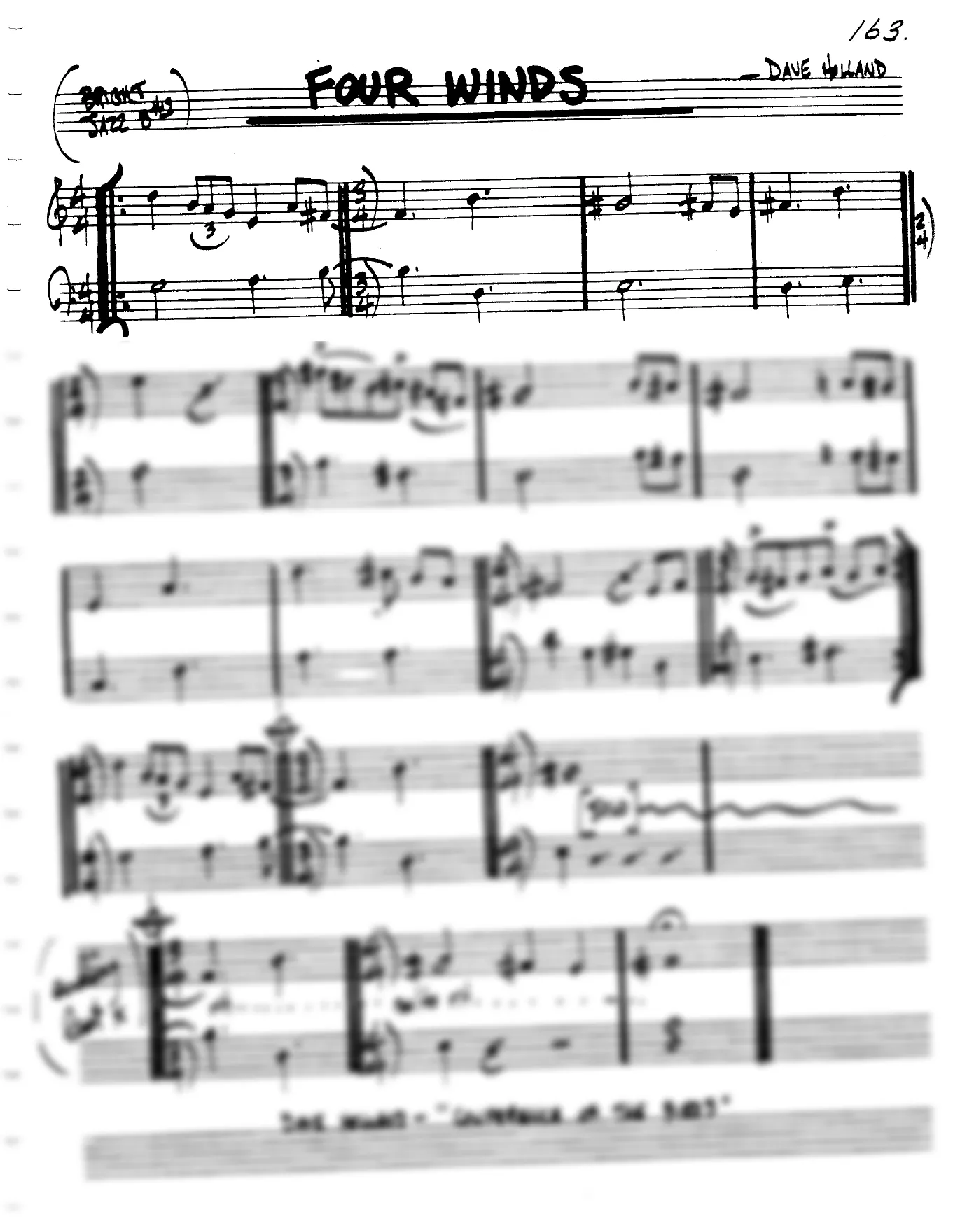 Vista previa de la partitura de Four Winds para Lead sheet (clave de Do)