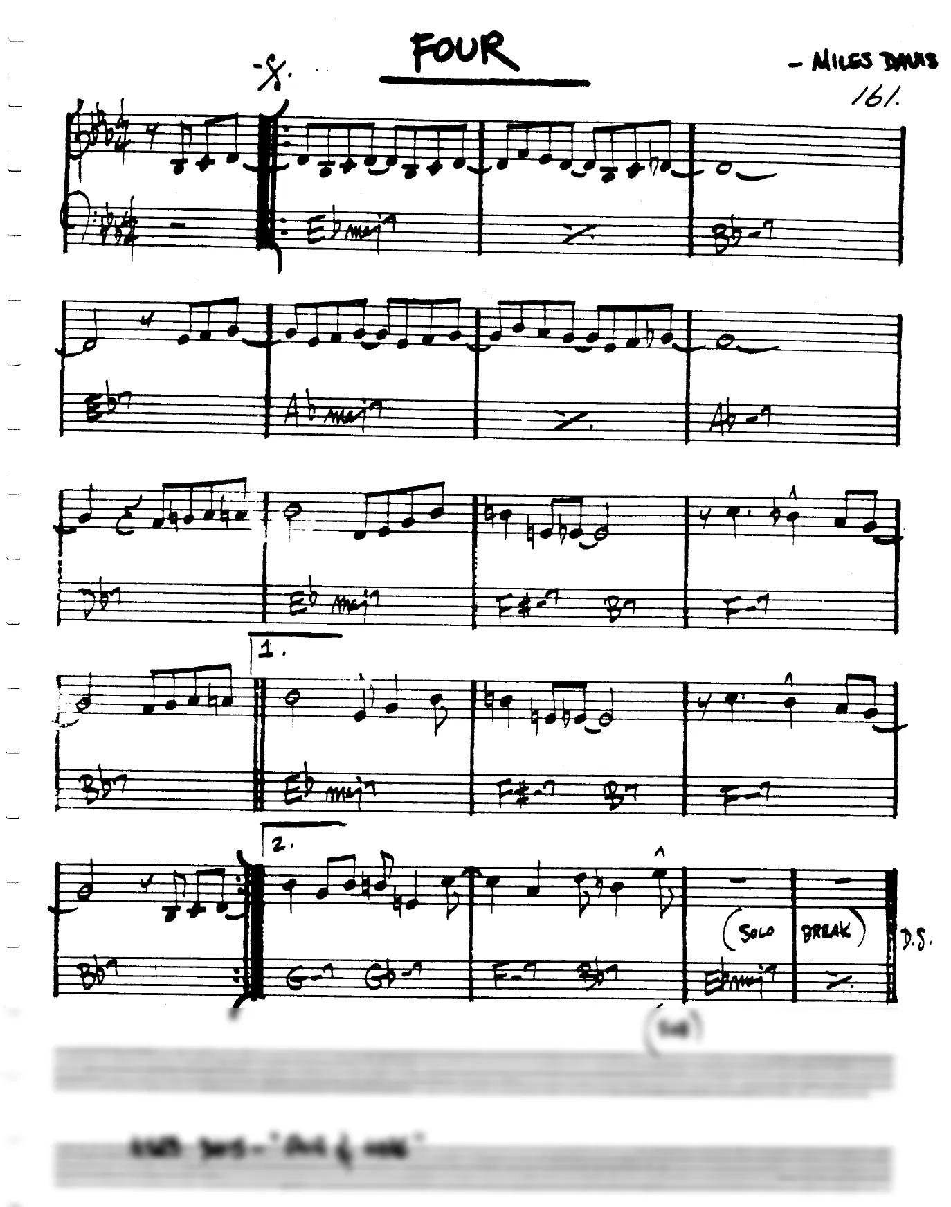 Vista previa de la partitura de Four para Lead sheet (clave de Do)
