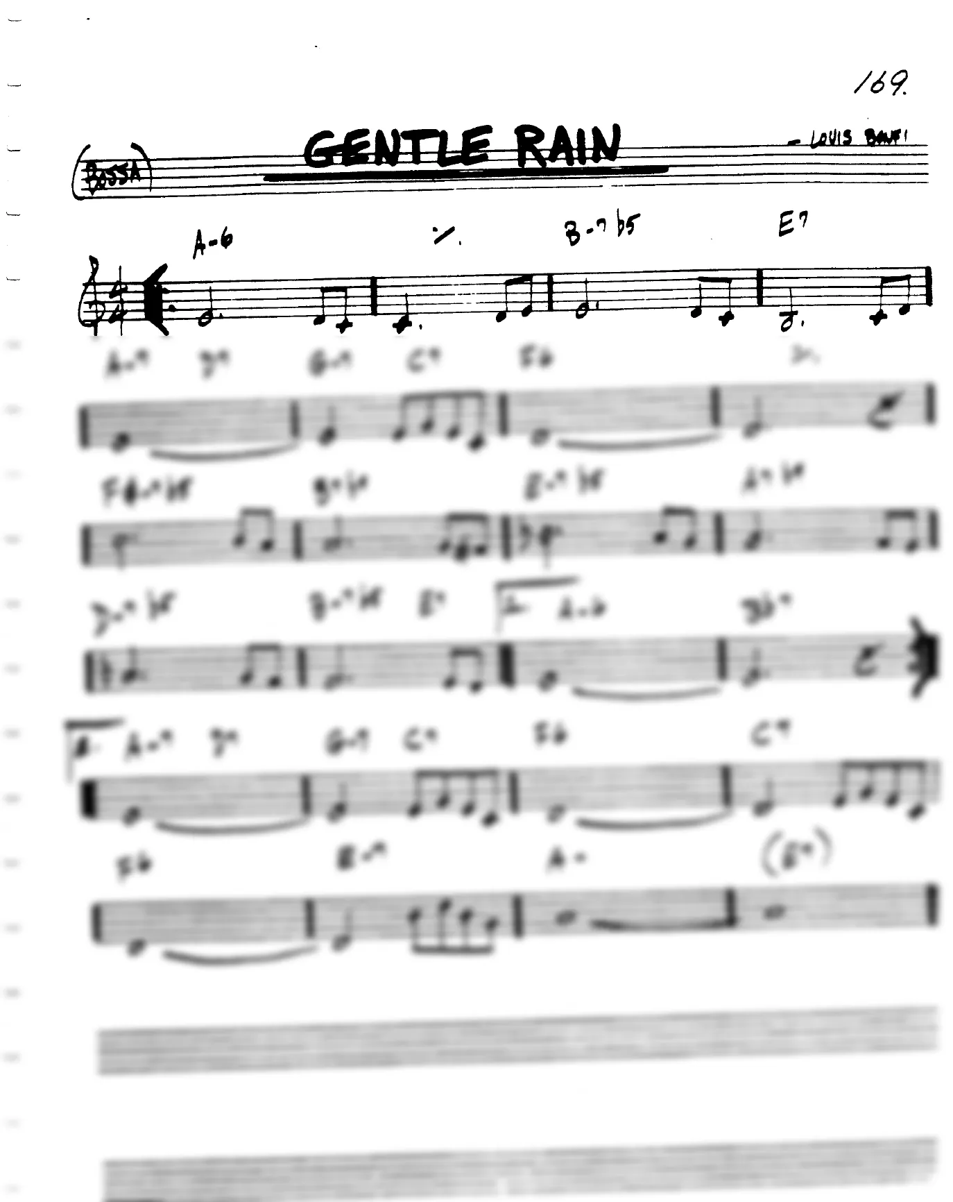 Vista previa de la partitura de Gentle Rain para Lead sheet (clave de Do)