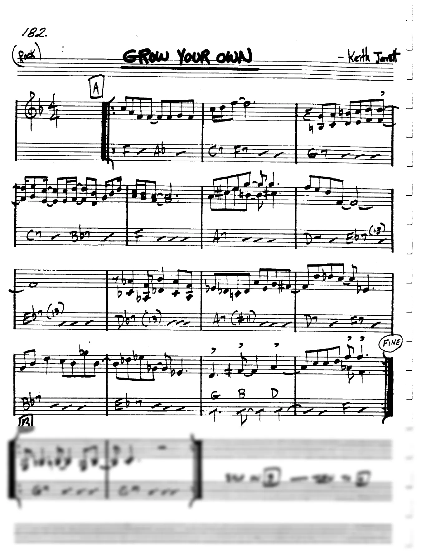 Vista previa de la partitura de Grow Your Own para Lead sheet (clave de Do)