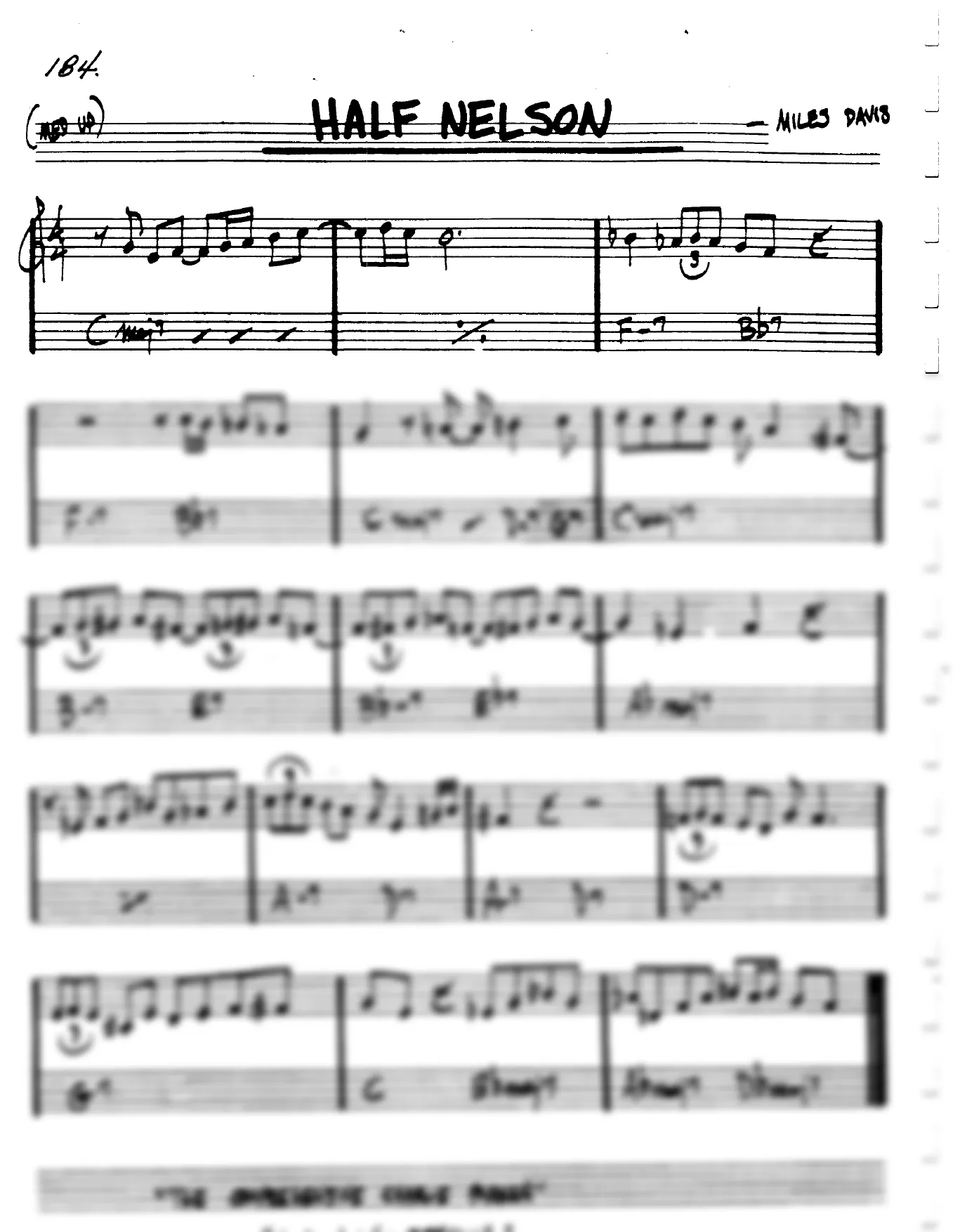 Vista previa de la partitura de Half Nelson para Lead sheet (clave de Do)