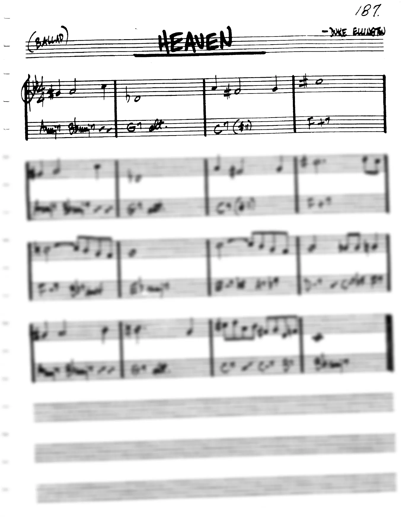 Vista previa de la partitura de Heaven para Lead sheet (clave de Do)