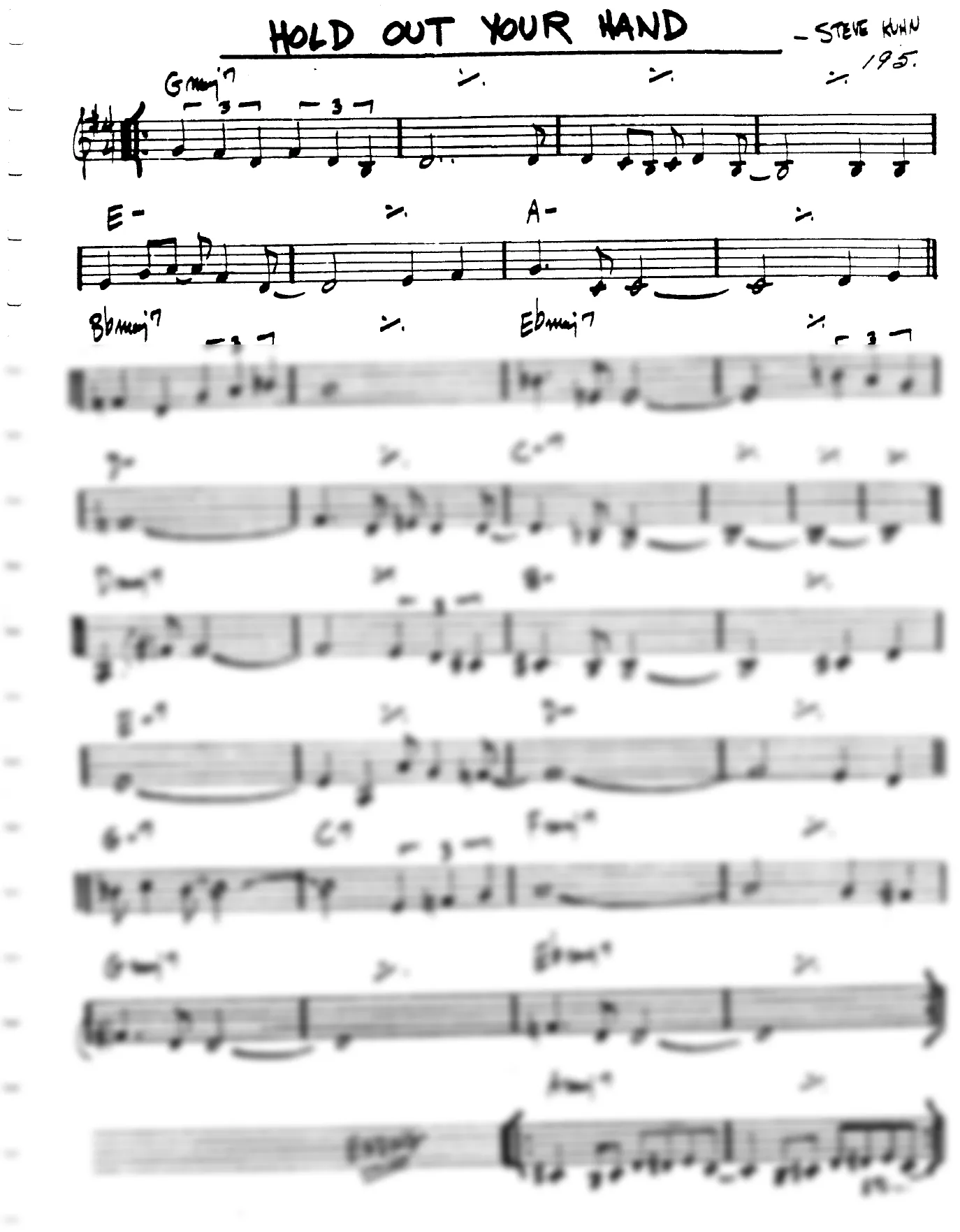 Vista previa de la partitura de Hold Out Your Hand para Lead sheet (clave de Do)