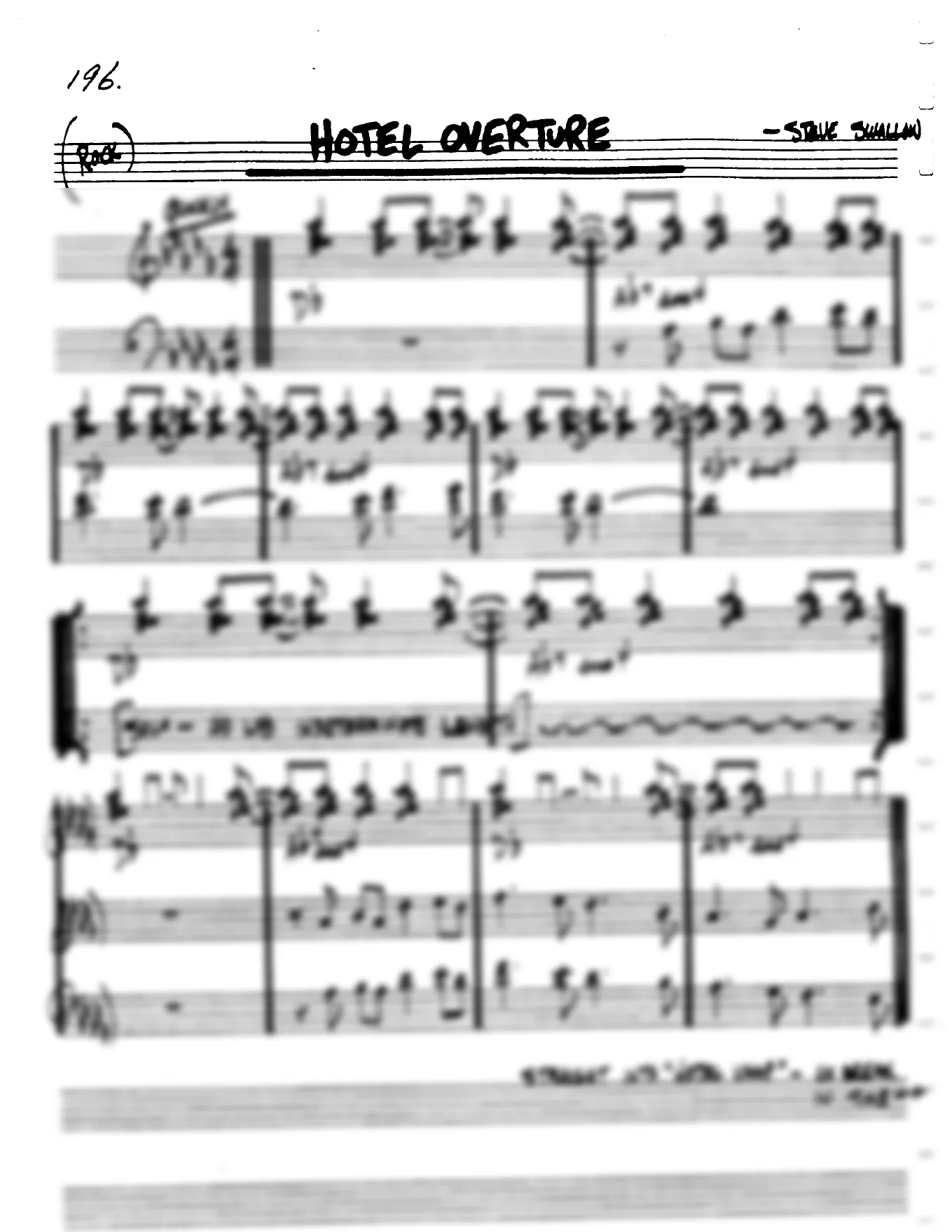 Vista previa de la partitura de Hotel Overture para Lead sheet (clave de Do)