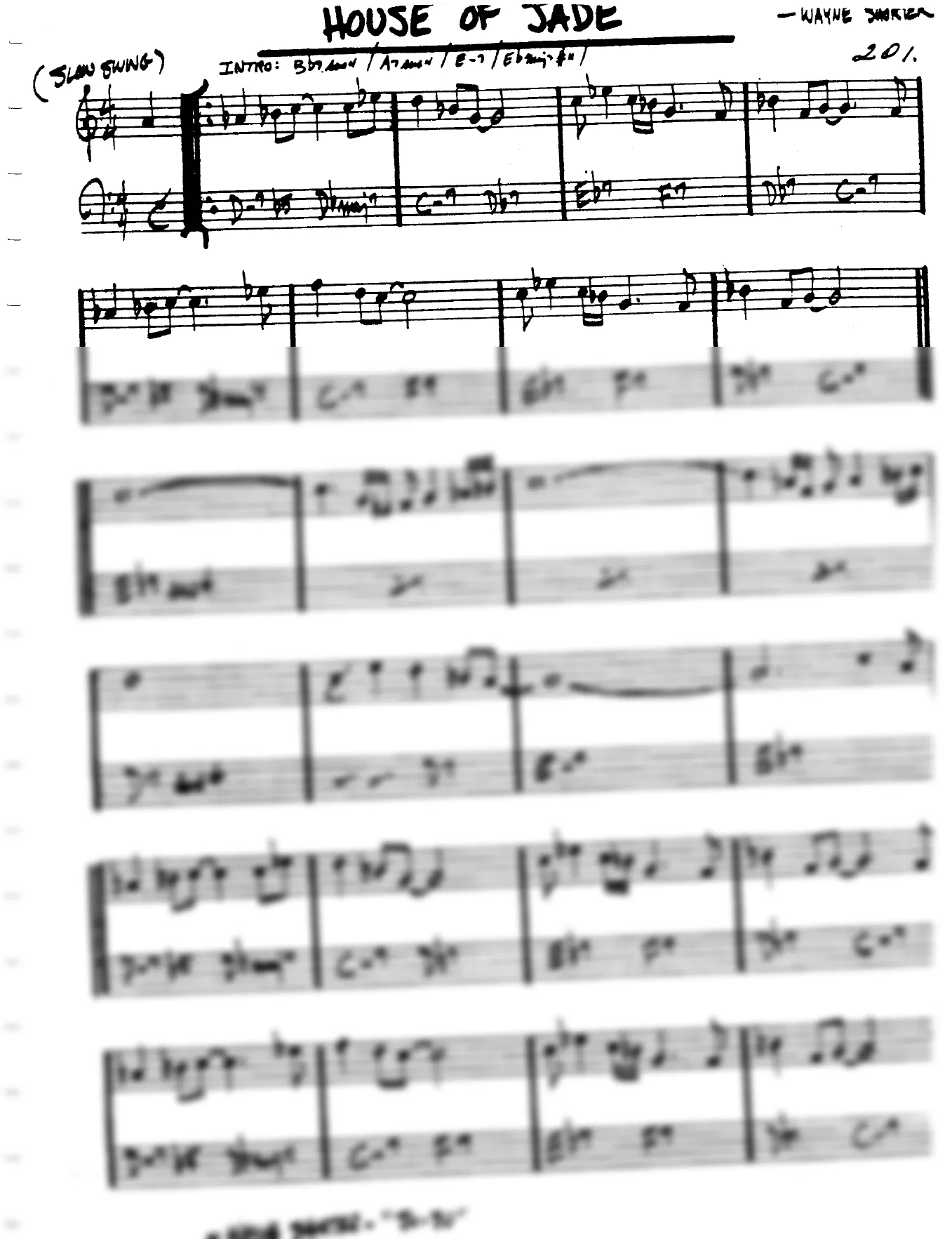 Vista previa de la partitura de House Of Jade para Lead sheet (clave de Do)