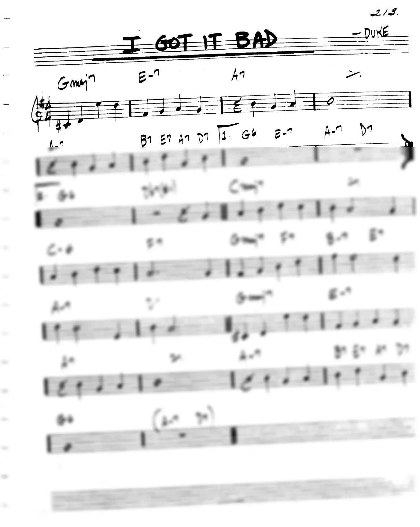 Vista previa de la partitura de I Got It Bad para Lead sheet (clave de Do)
