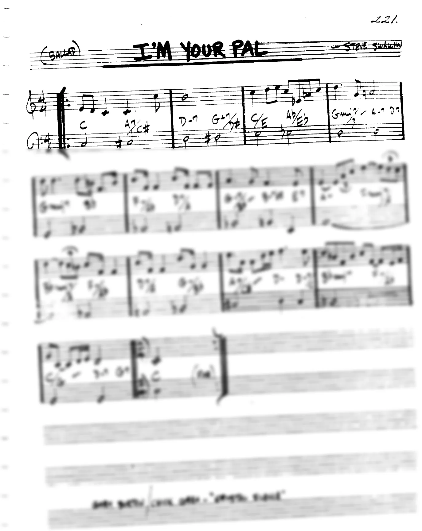 Vista previa de la partitura de I'm Your Pal para Lead sheet (clave de Do)