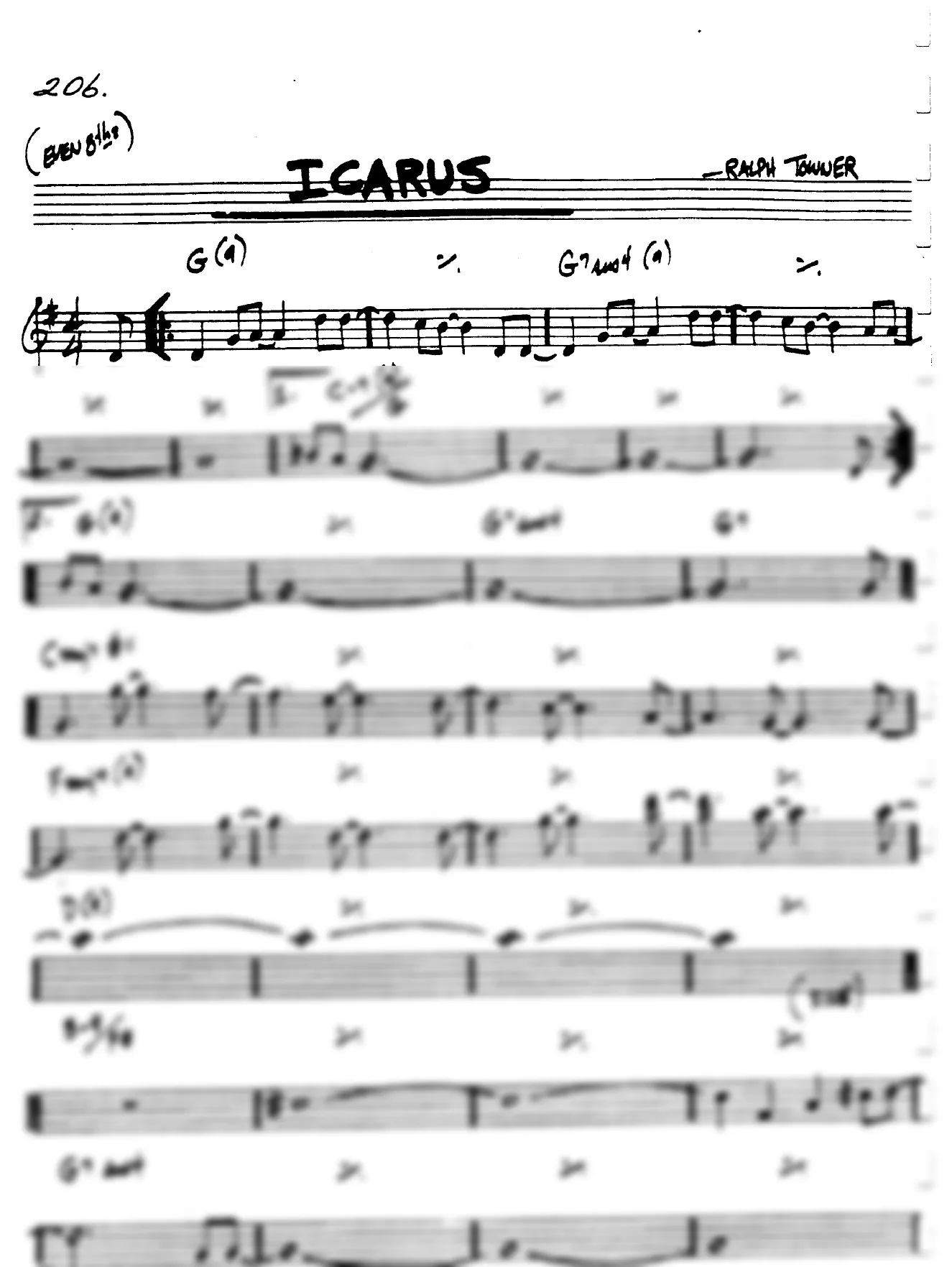 Vista previa de la partitura de Icarus para Lead sheet (clave de Do)