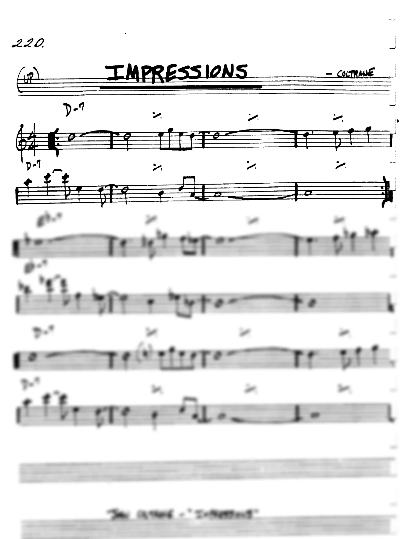 Vista previa de la partitura de Impressions para Lead sheet (clave de Do)