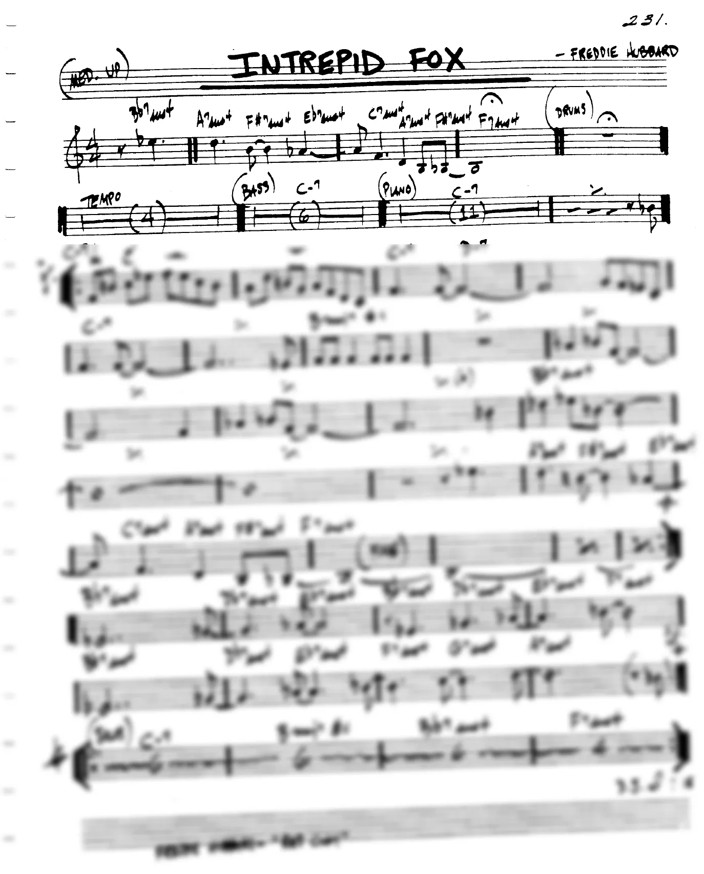 Vista previa de la partitura de Intrepid Fox para Lead sheet (clave de Do)