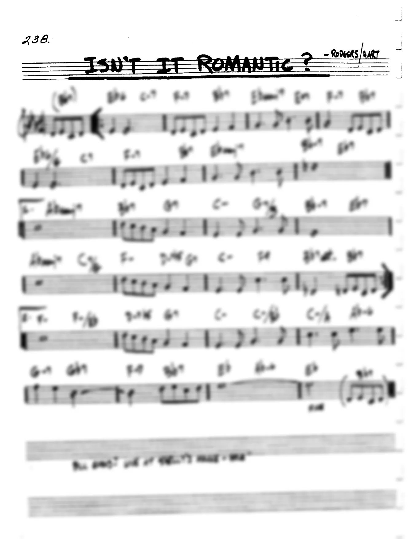 Vista previa de la partitura de Isn't It Romantic para Lead sheet (clave de Do)