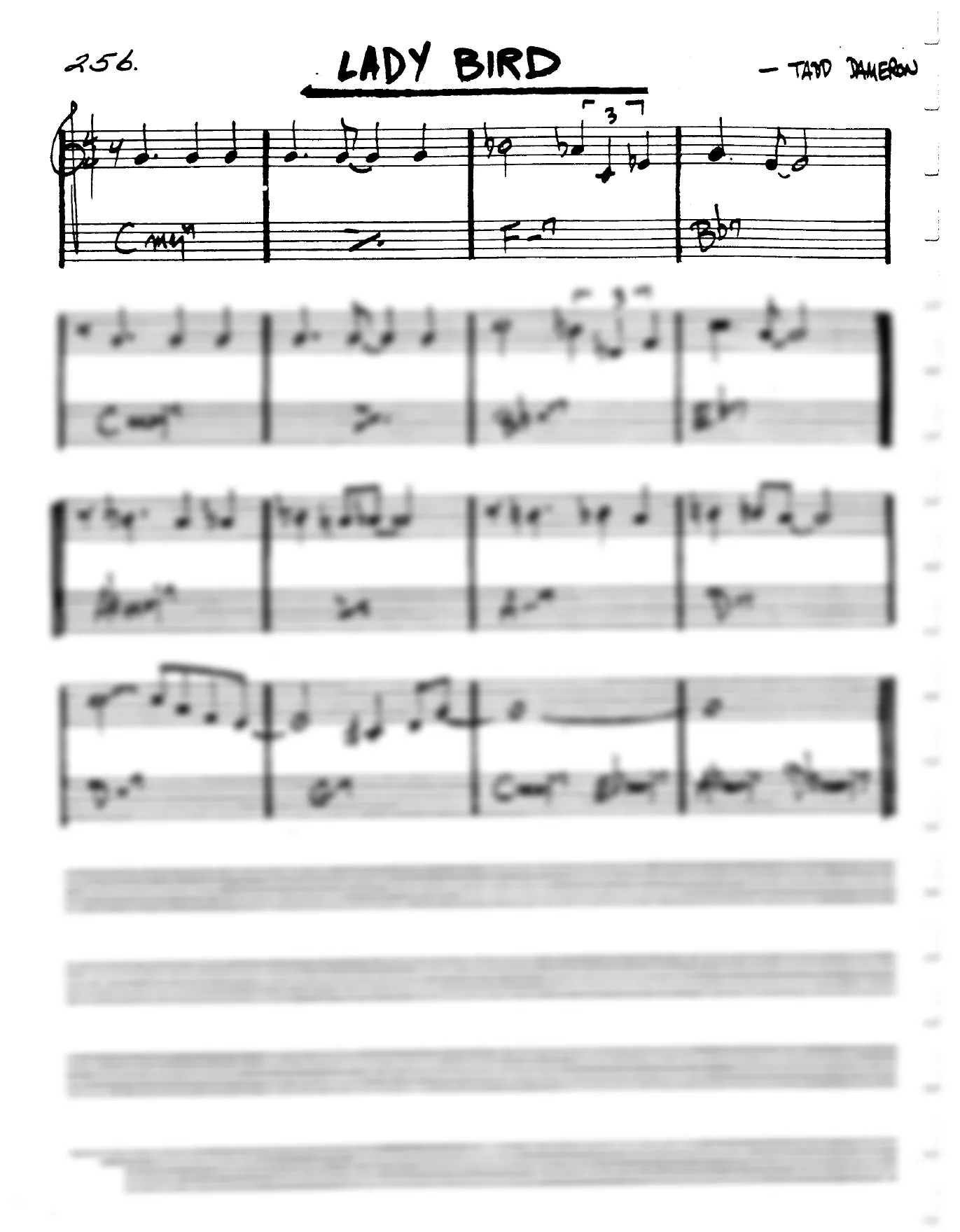 Vista previa de la partitura de Lady Bird para Lead sheet (clave de Do)