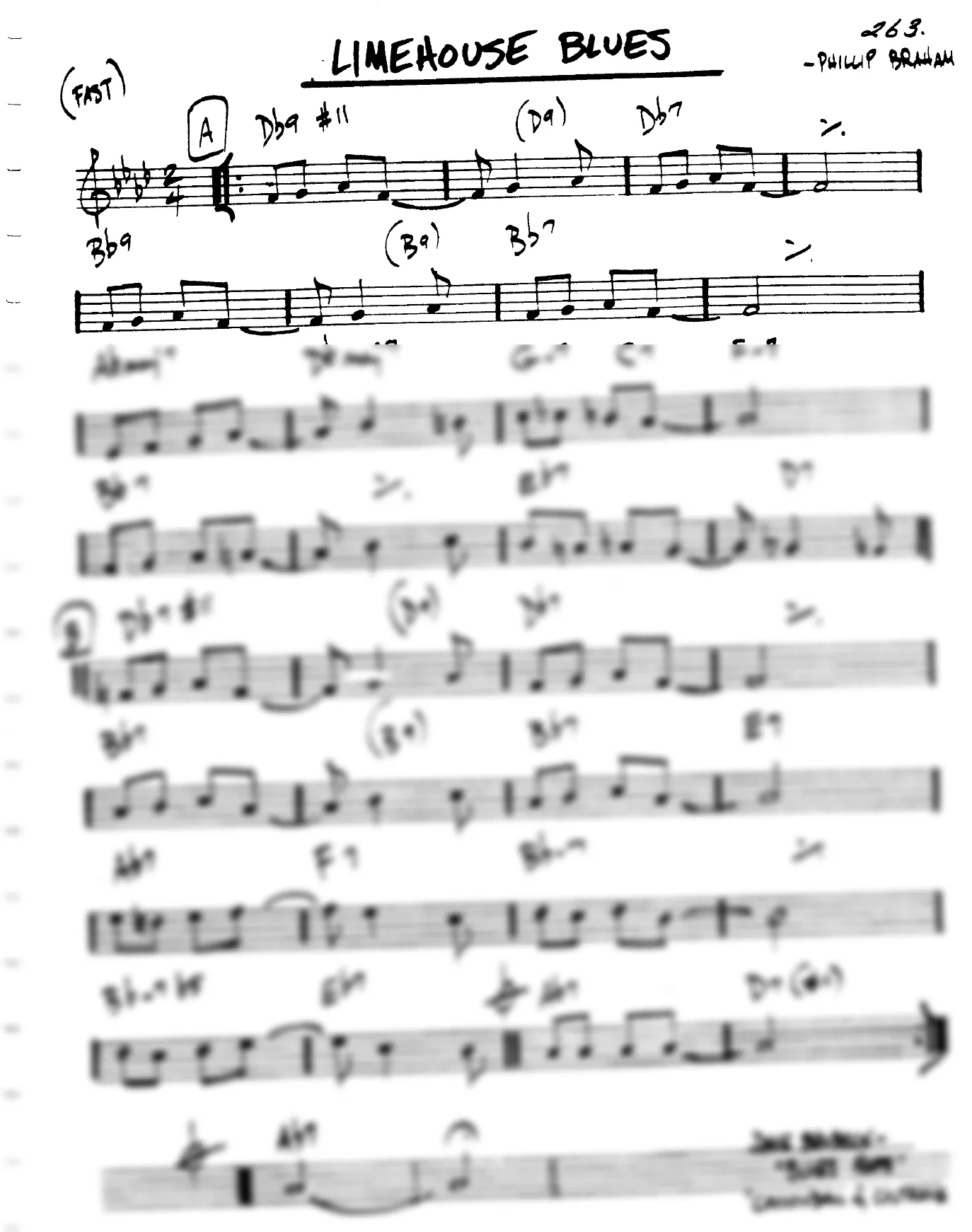 Vista previa de la partitura de Limehouse Blues para Lead sheet (clave de Do)