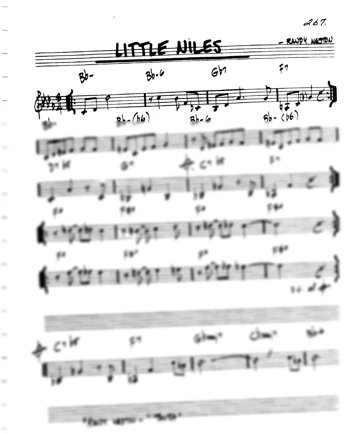 Vista previa de la partitura de Little Niles para Lead sheet (clave de Do)