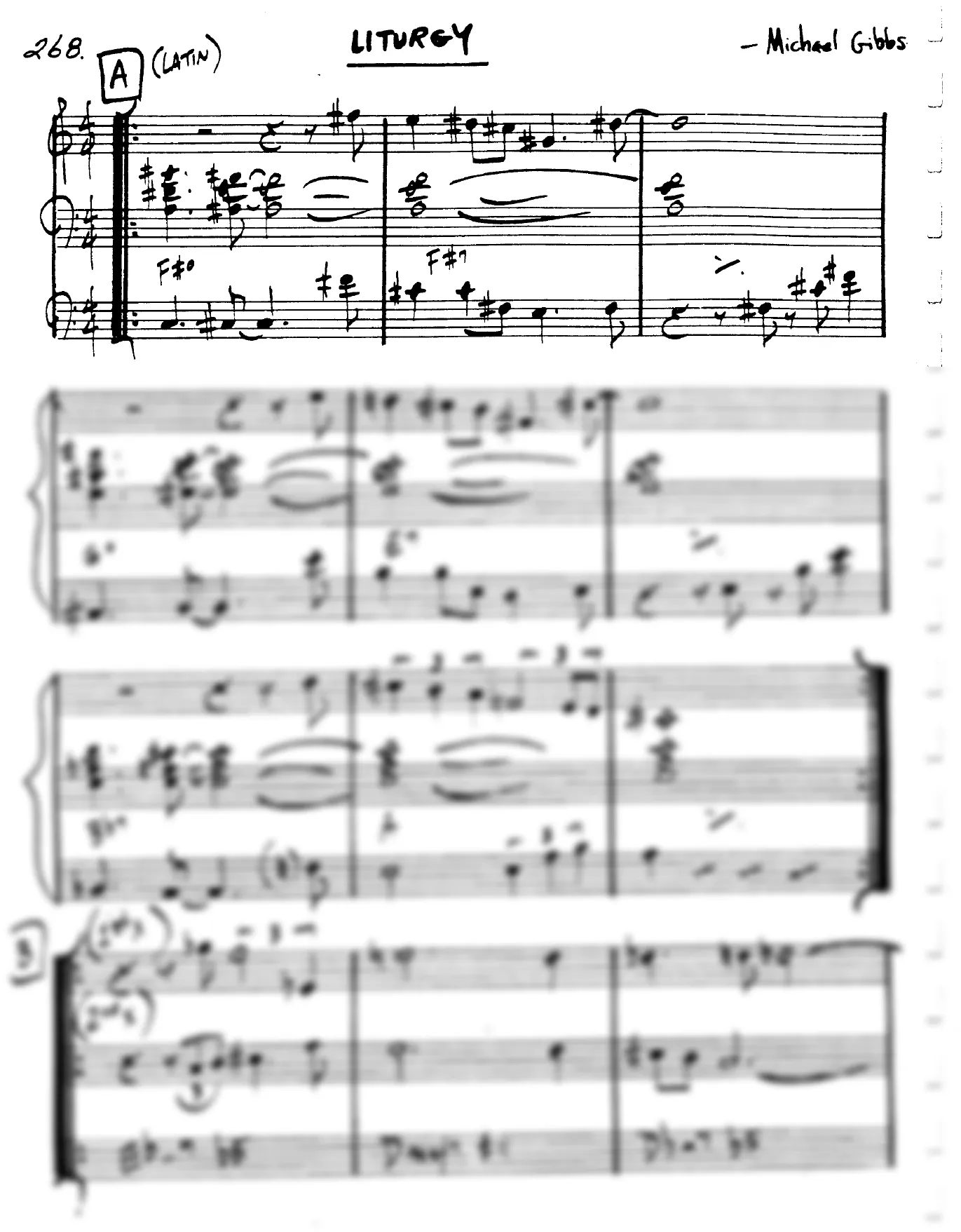 Vista previa de la partitura de Liturgy para Lead sheet (clave de Do)