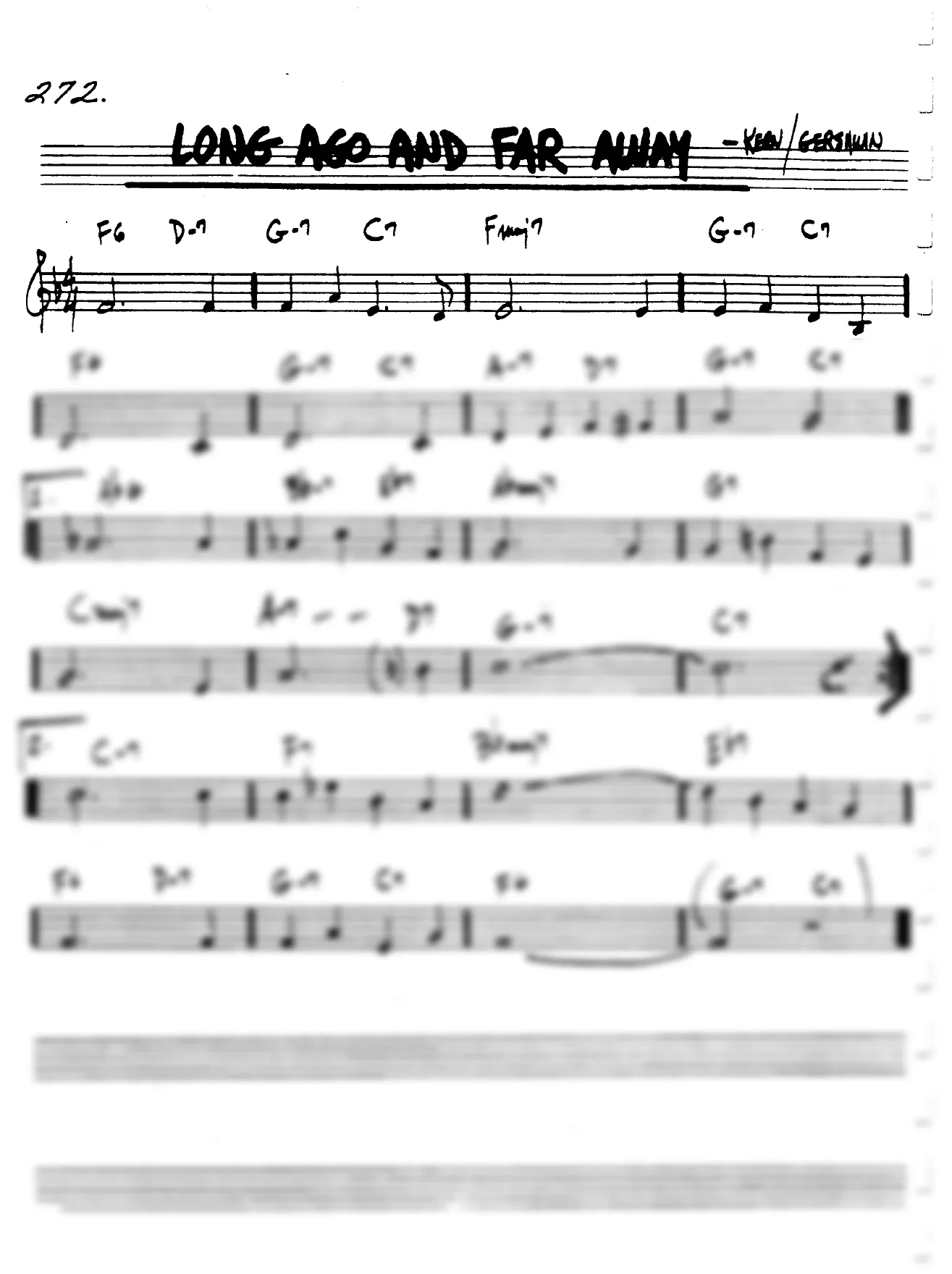 Vista previa de la partitura de Long Ago And Far Away para Lead sheet (clave de Do)