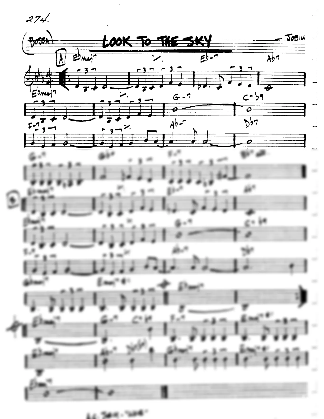 Vista previa de la partitura de Look To The Sky para Lead sheet (clave de Do)