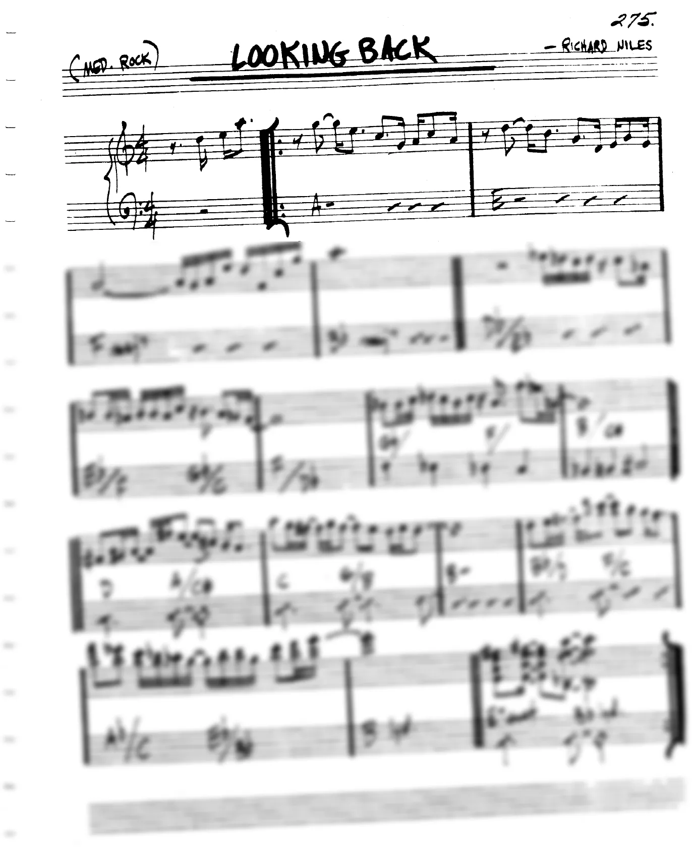 Vista previa de la partitura de Looking Back para Lead sheet (clave de Do)