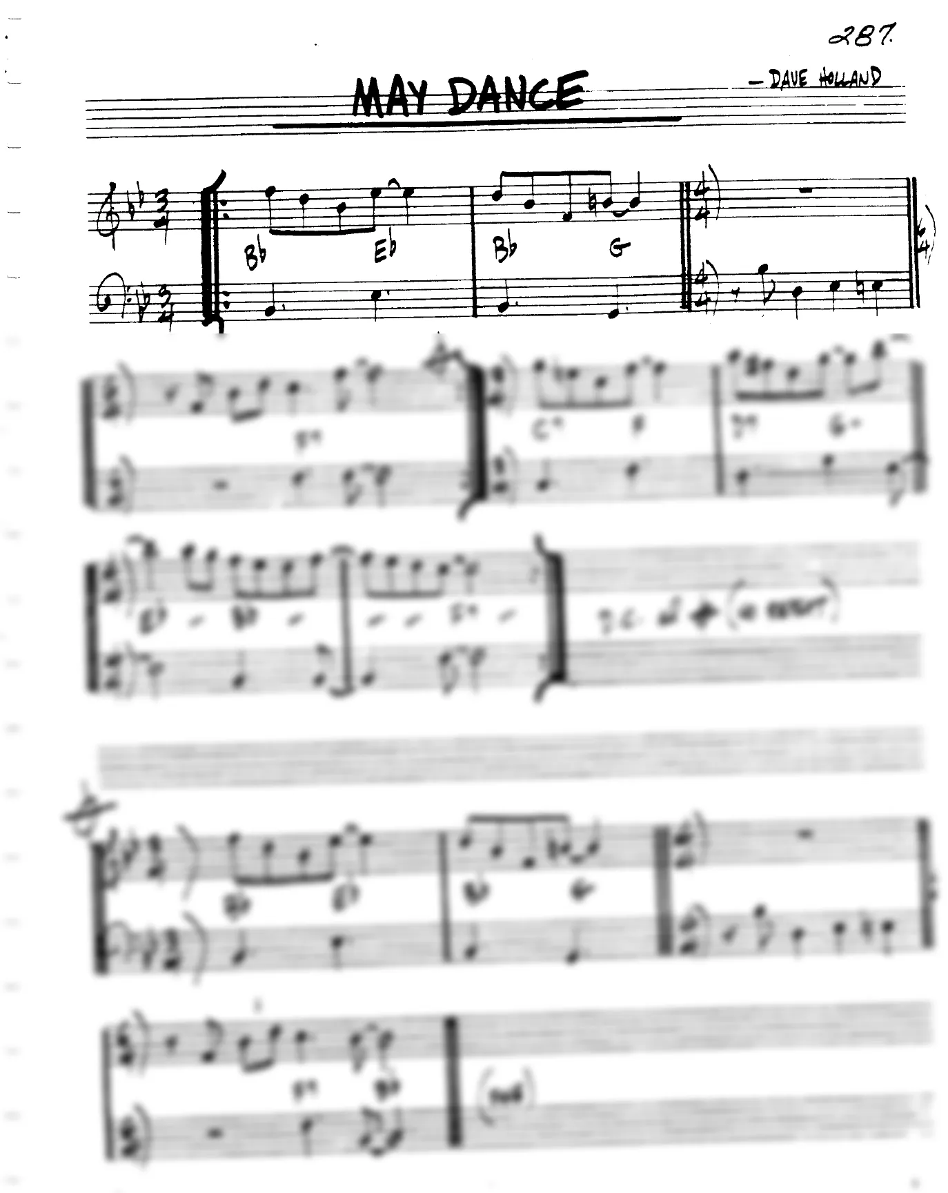Vista previa de la partitura de May Dance para Lead sheet (clave de Do)