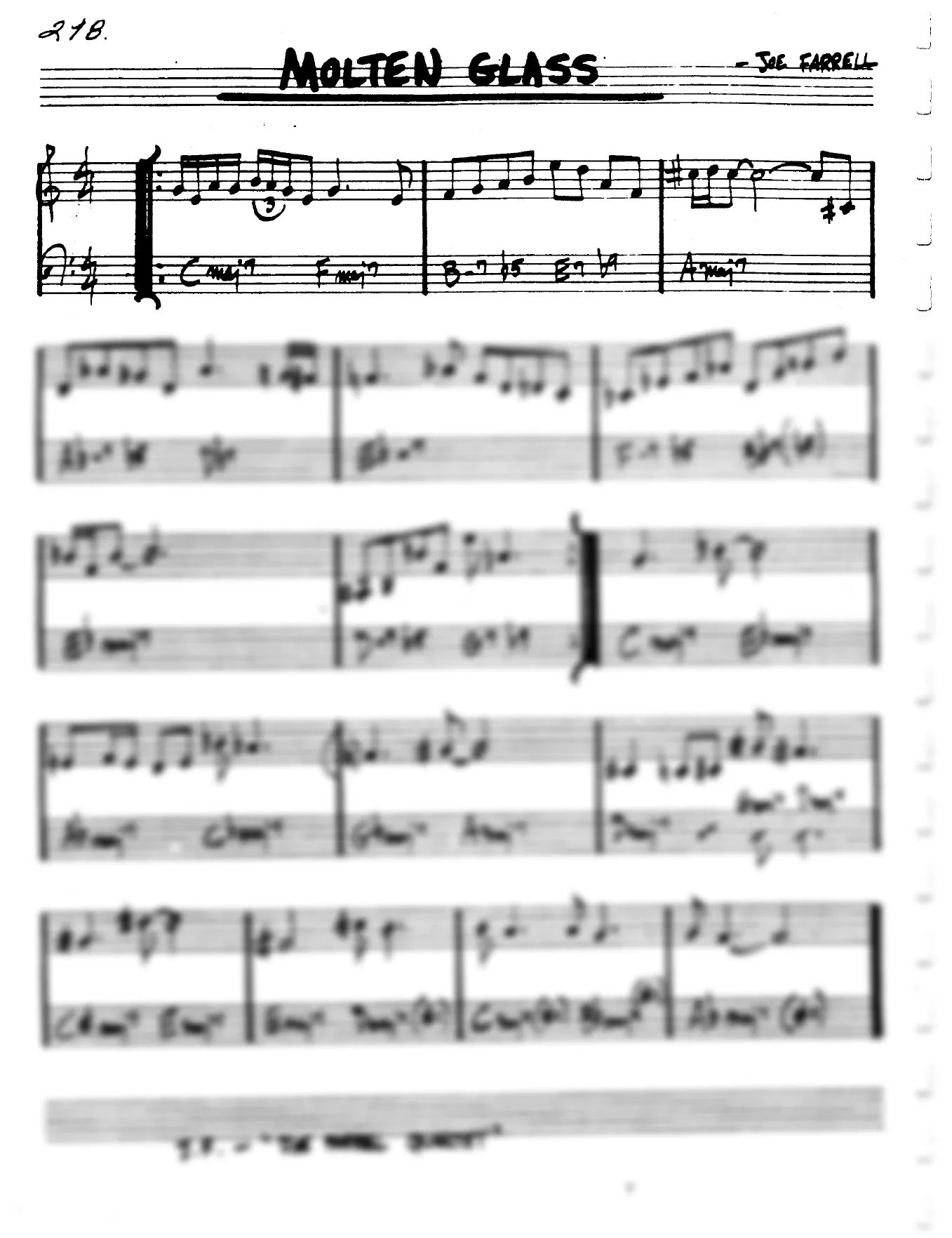 Vista previa de la partitura de Molten Glass para Lead sheet (clave de Do)