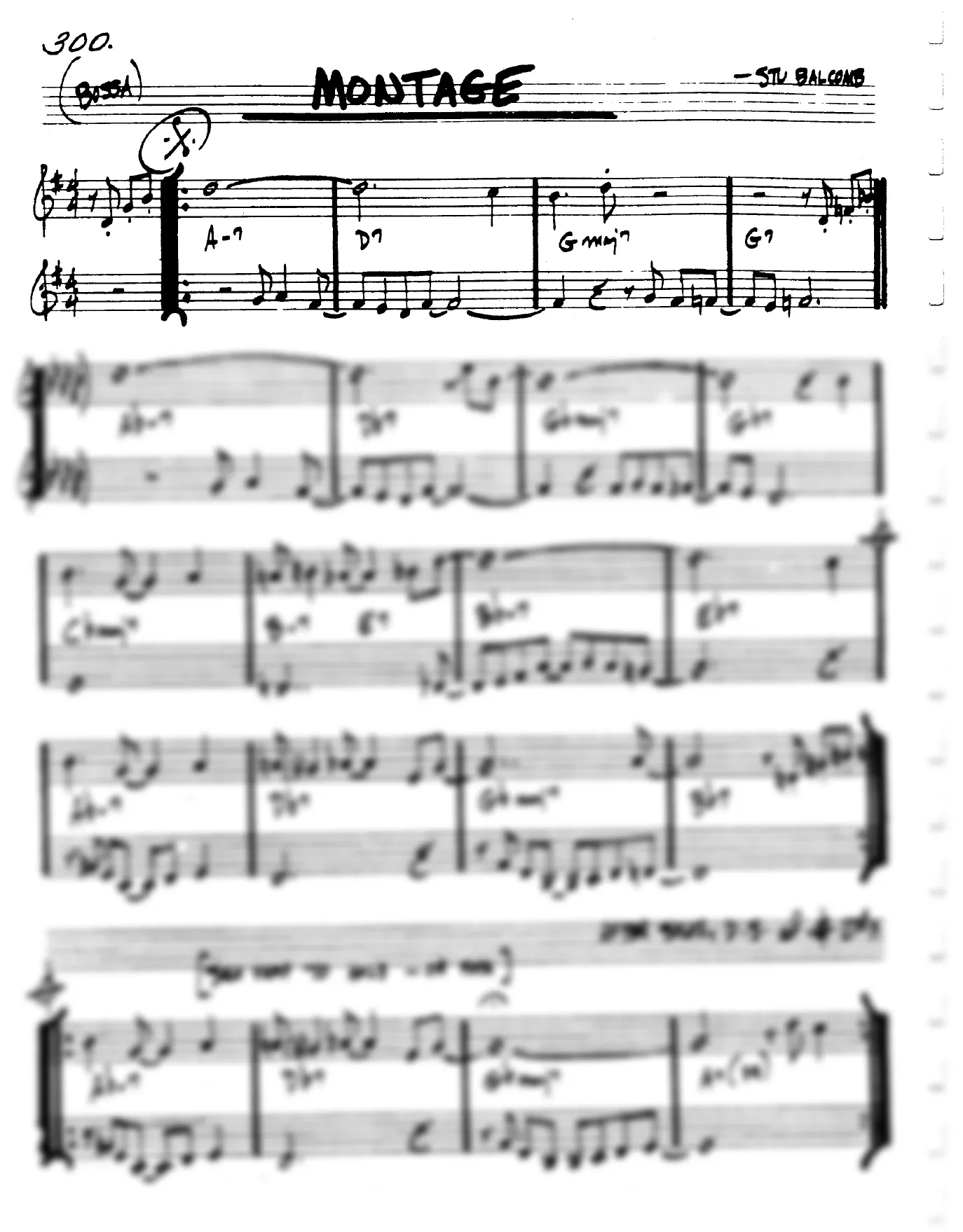 Vista previa de la partitura de Montage para Lead sheet (clave de Do)