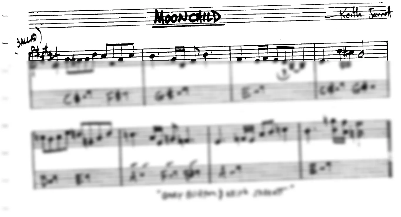 Vista previa de la partitura de Moonchild para Lead sheet (clave de Do)