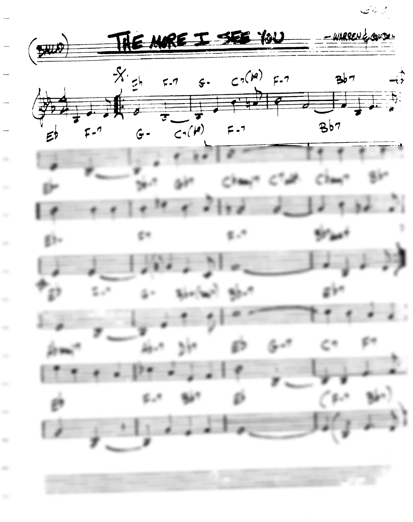 Vista previa de la partitura de More I See You, The para Lead sheet (clave de Do)