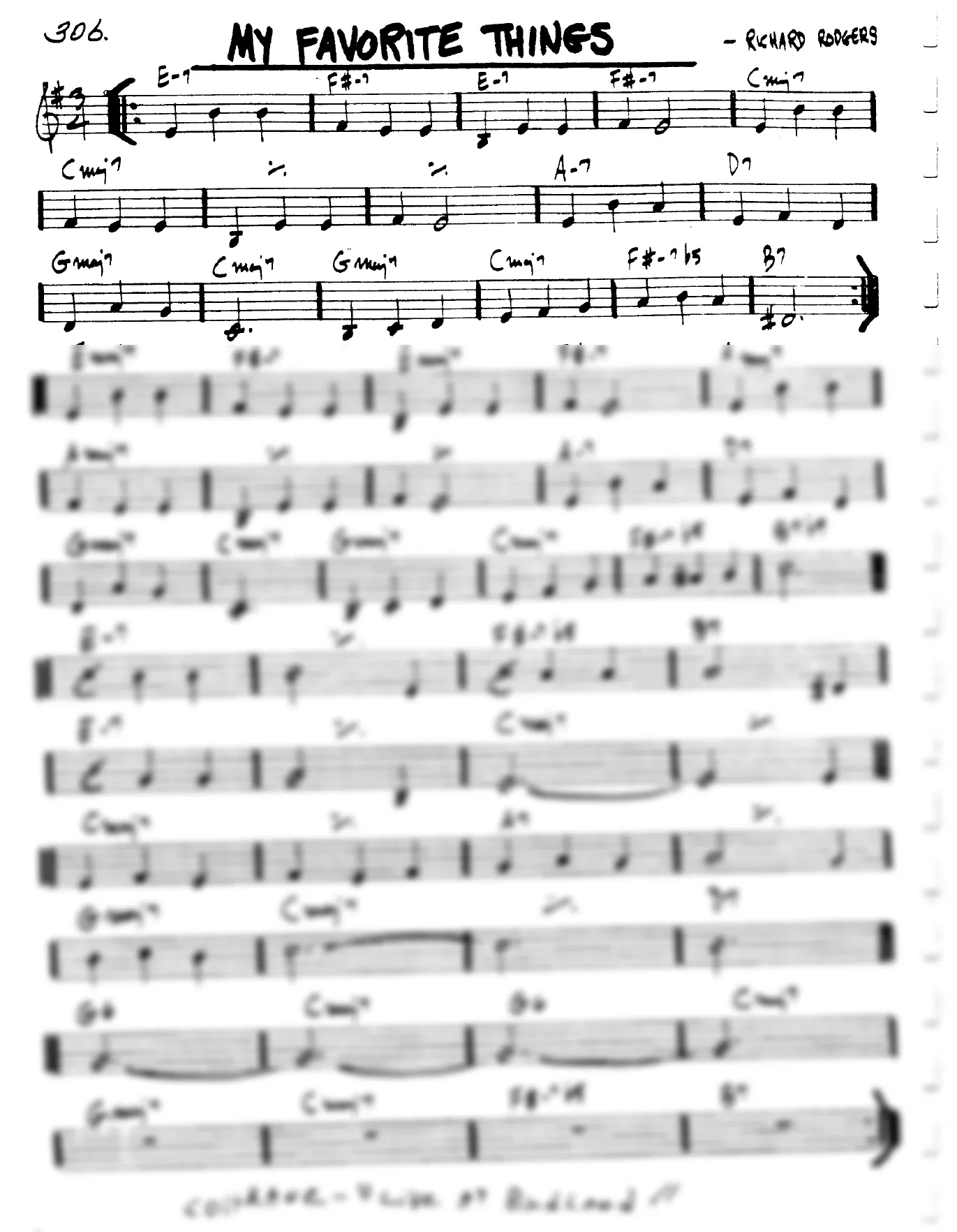 Vista previa de la partitura de My Favorite Things para Lead sheet (clave de Do)