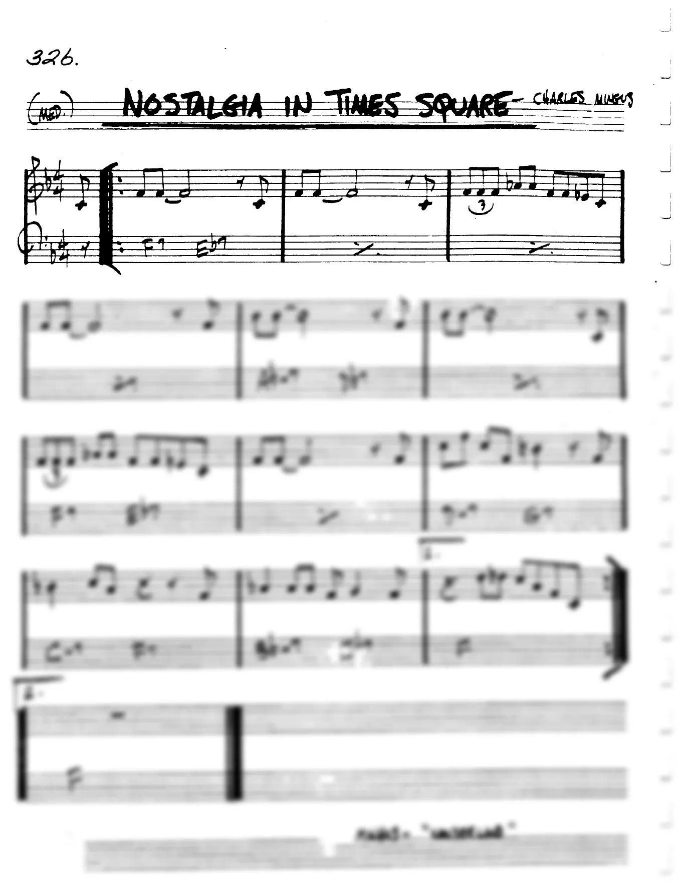 Vista previa de la partitura de Nostalgia In Times Square para Lead sheet (clave de Do)